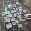 20 Pcs Rainbow Moonstone Cabochon Square and Rectangle  6mm to16mm - The LabradoriteKing