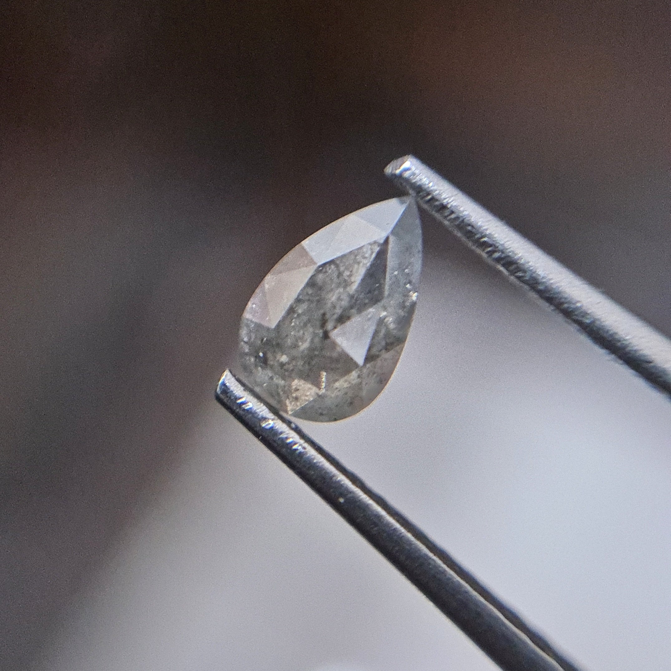 1 Pcs Natural Rosecut Salt And Paper Diamond Gemstone Pear Shape | Size: 6x4mm - The LabradoriteKing