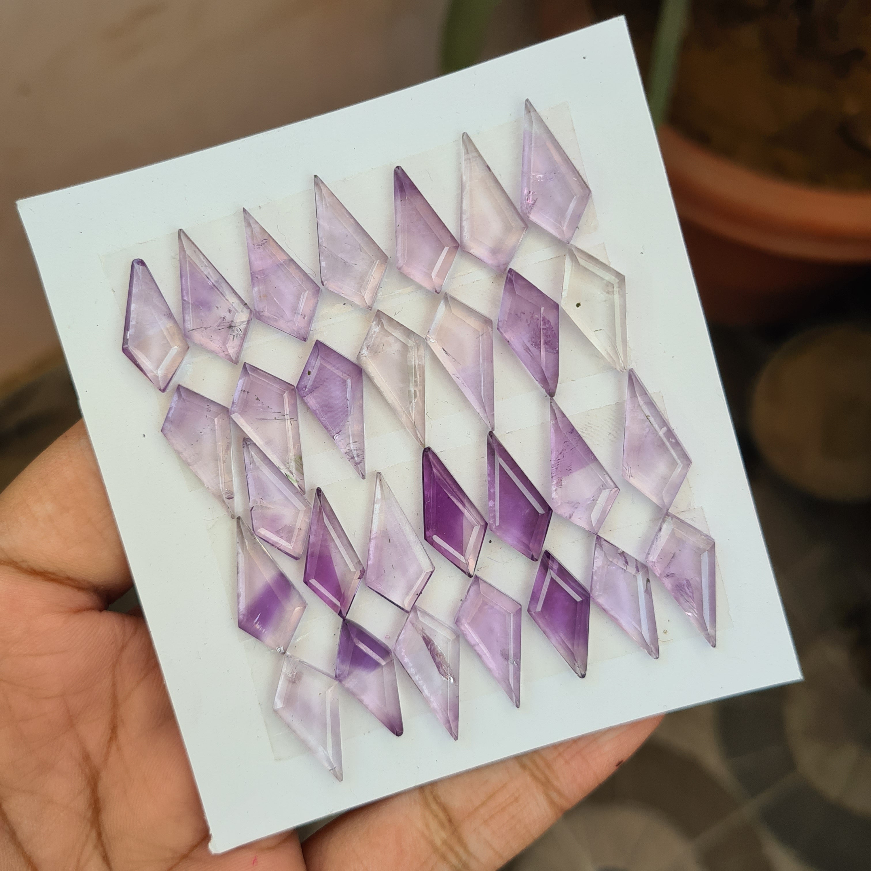 1 Card Natural Amethyst Cabochon Gemstone Fancy Shape Size: 19-20mm - The LabradoriteKing