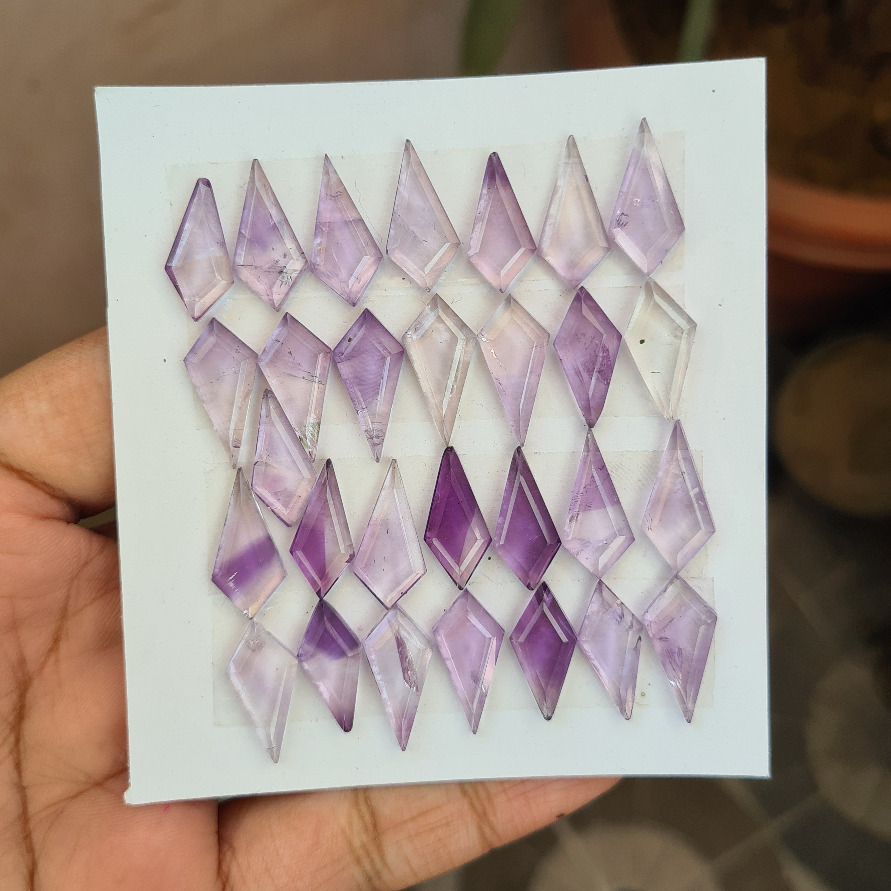 1 Card Natural Amethyst Cabochon Gemstone Fancy Shape Size: 19-20mm - The LabradoriteKing