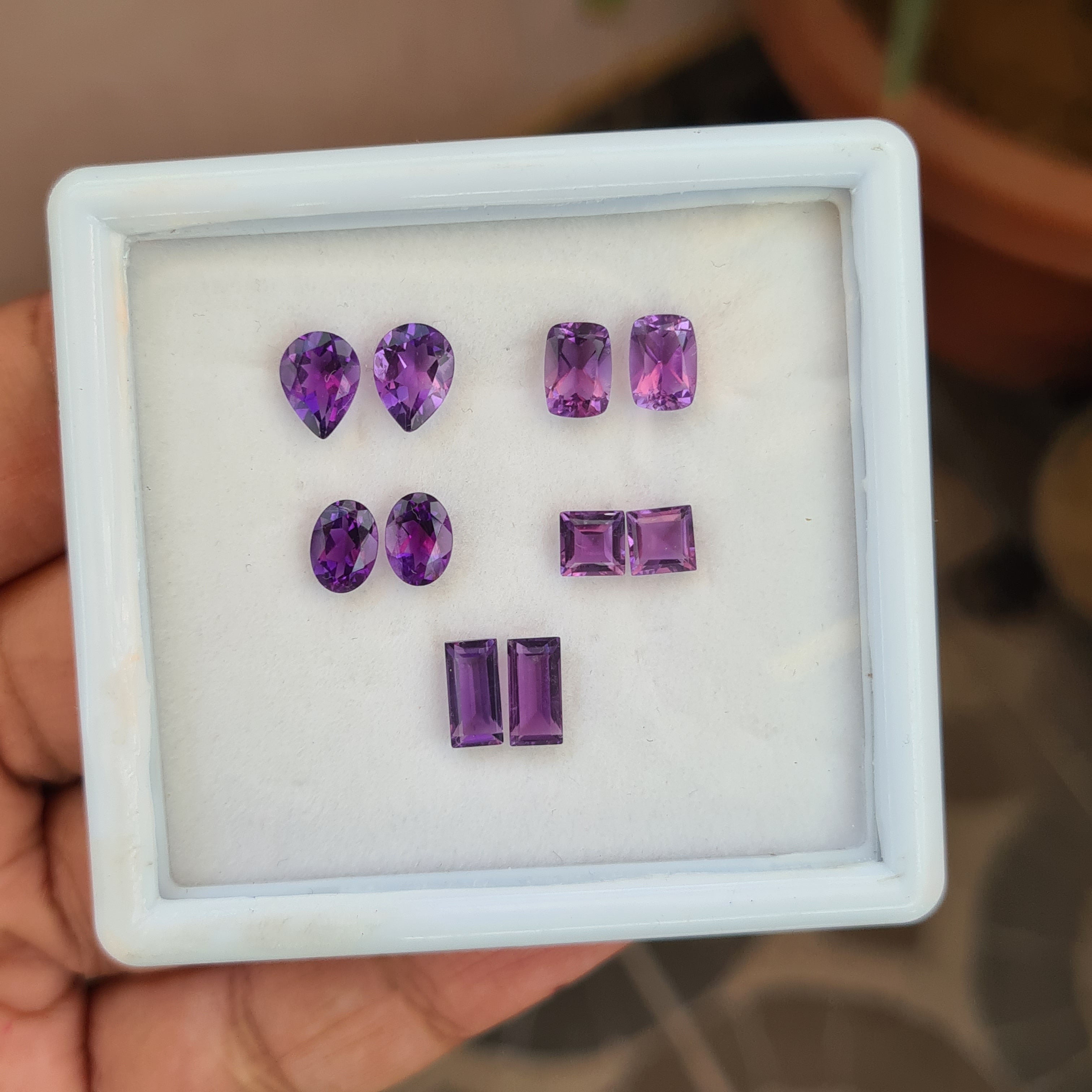 10 Pieces Natural Amethyst Faceted Gemstone Mix Shape  | Size 5mm to 8x4mm - The LabradoriteKing