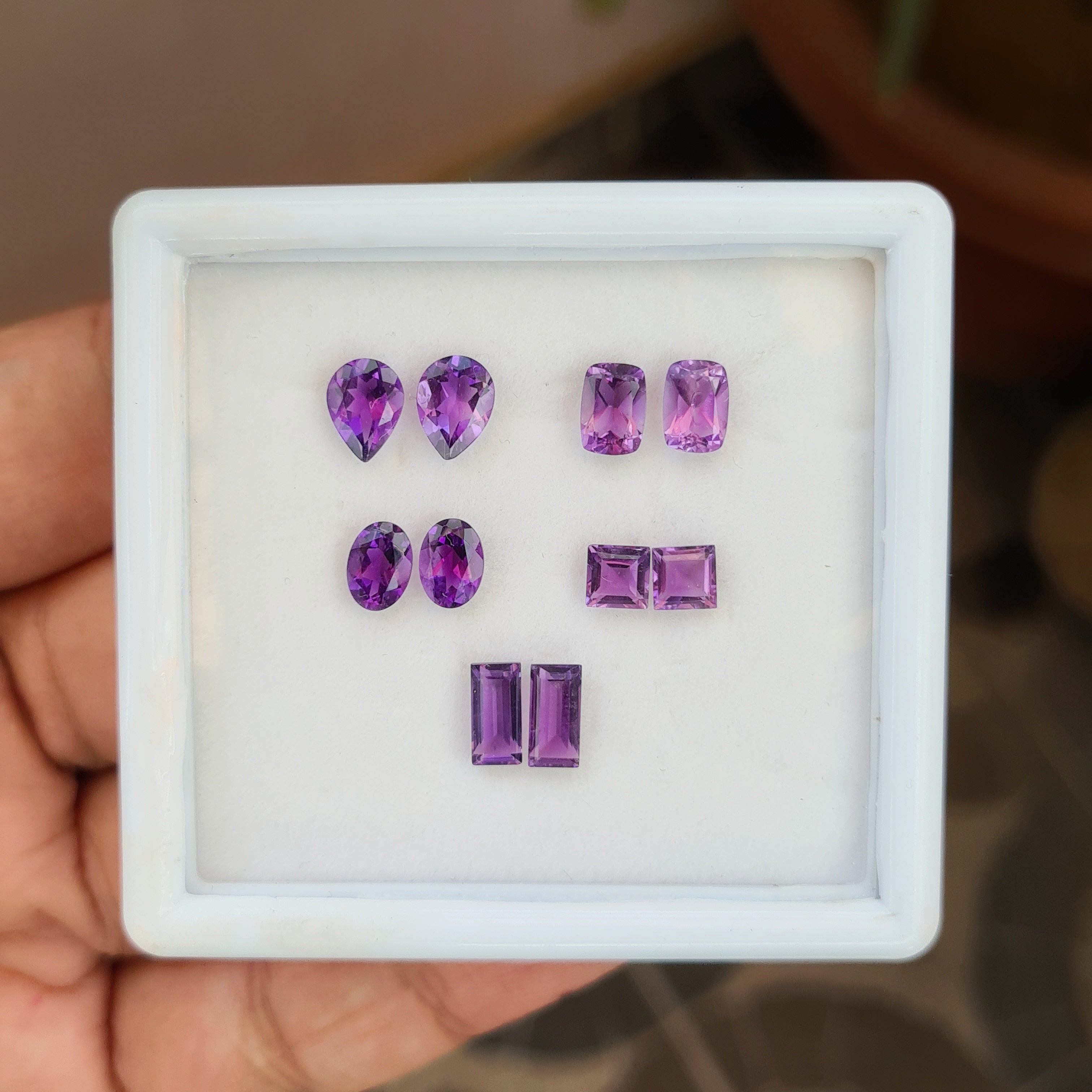10 Pieces Natural Amethyst Faceted Gemstone Mix Shape  | Size 5mm to 8x4mm - The LabradoriteKing