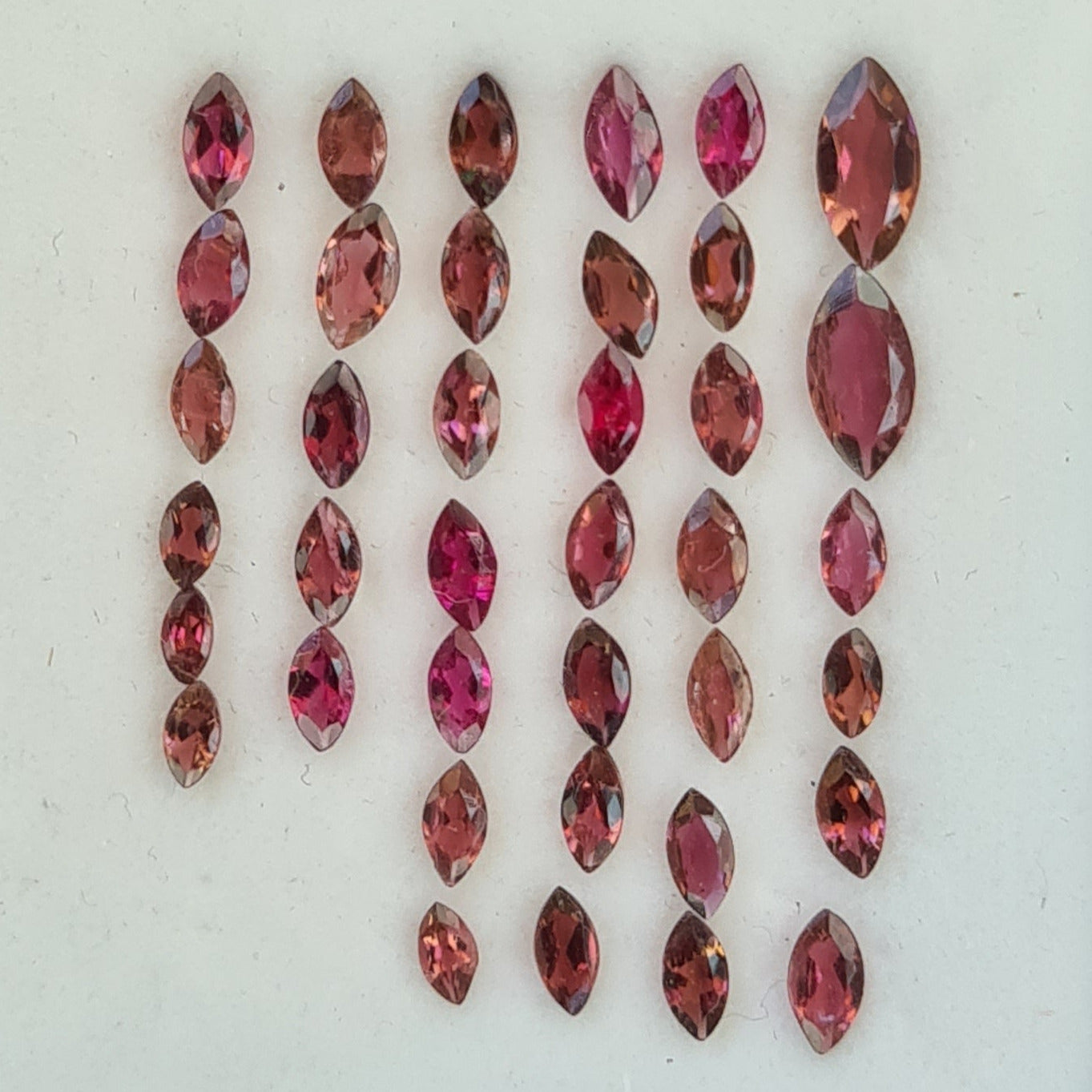 38 Pieces Natural Pink Tourmaline Faceted Gemstone | Size 4x2mm to 8x4mm - The LabradoriteKing