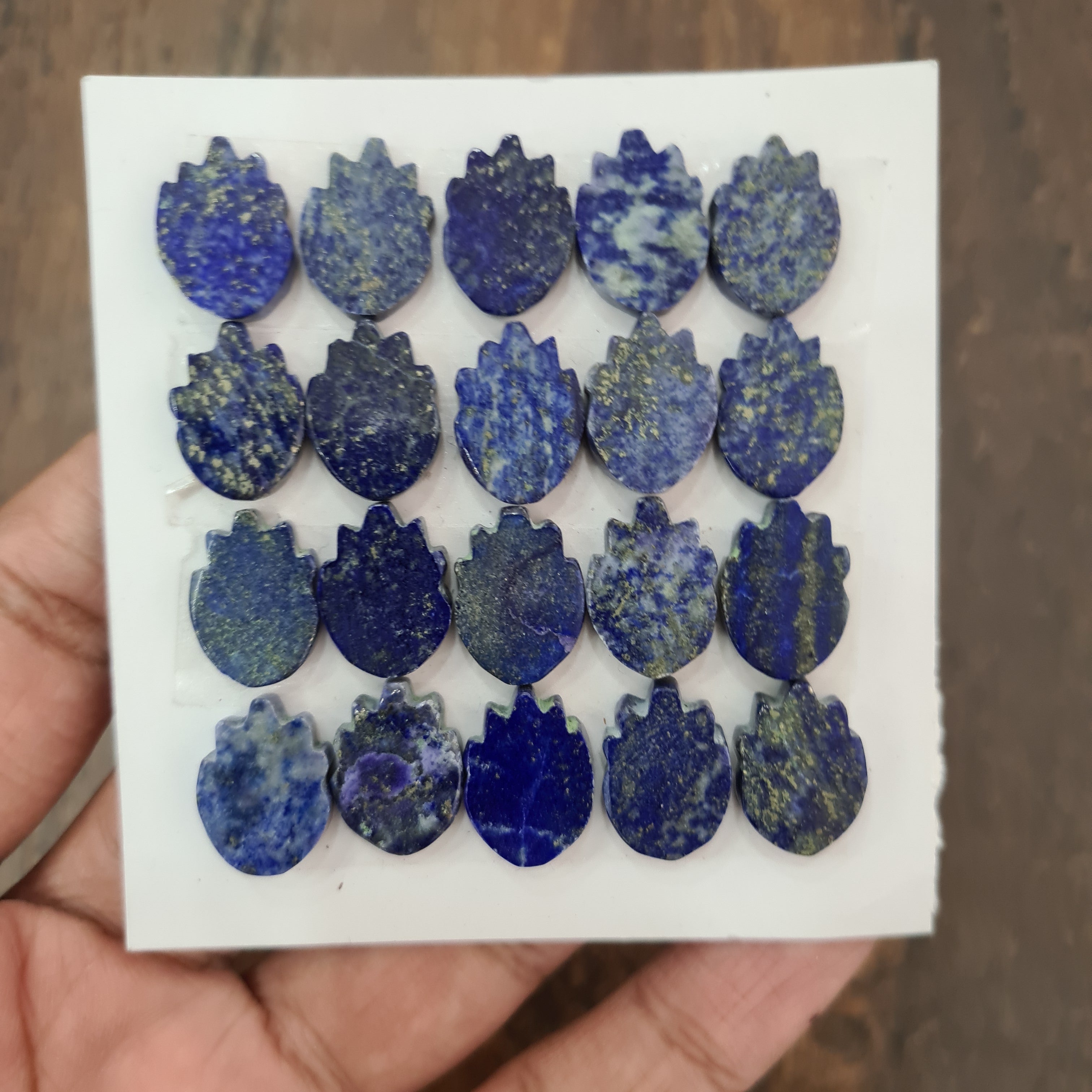 1 Card Natural Lapis Lazuli Cabochon Gemstone Fancy Shape Size: 16x12mm - The LabradoriteKing