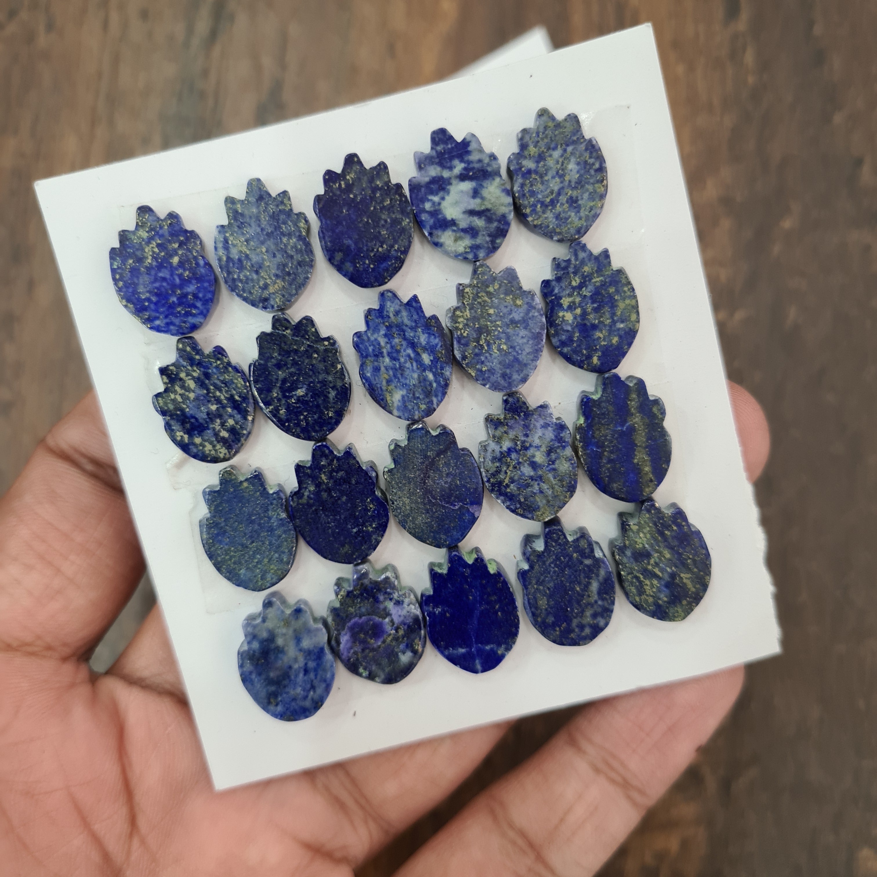 1 Card Natural Lapis Lazuli Cabochon Gemstone Fancy Shape Size: 16x12mm - The LabradoriteKing