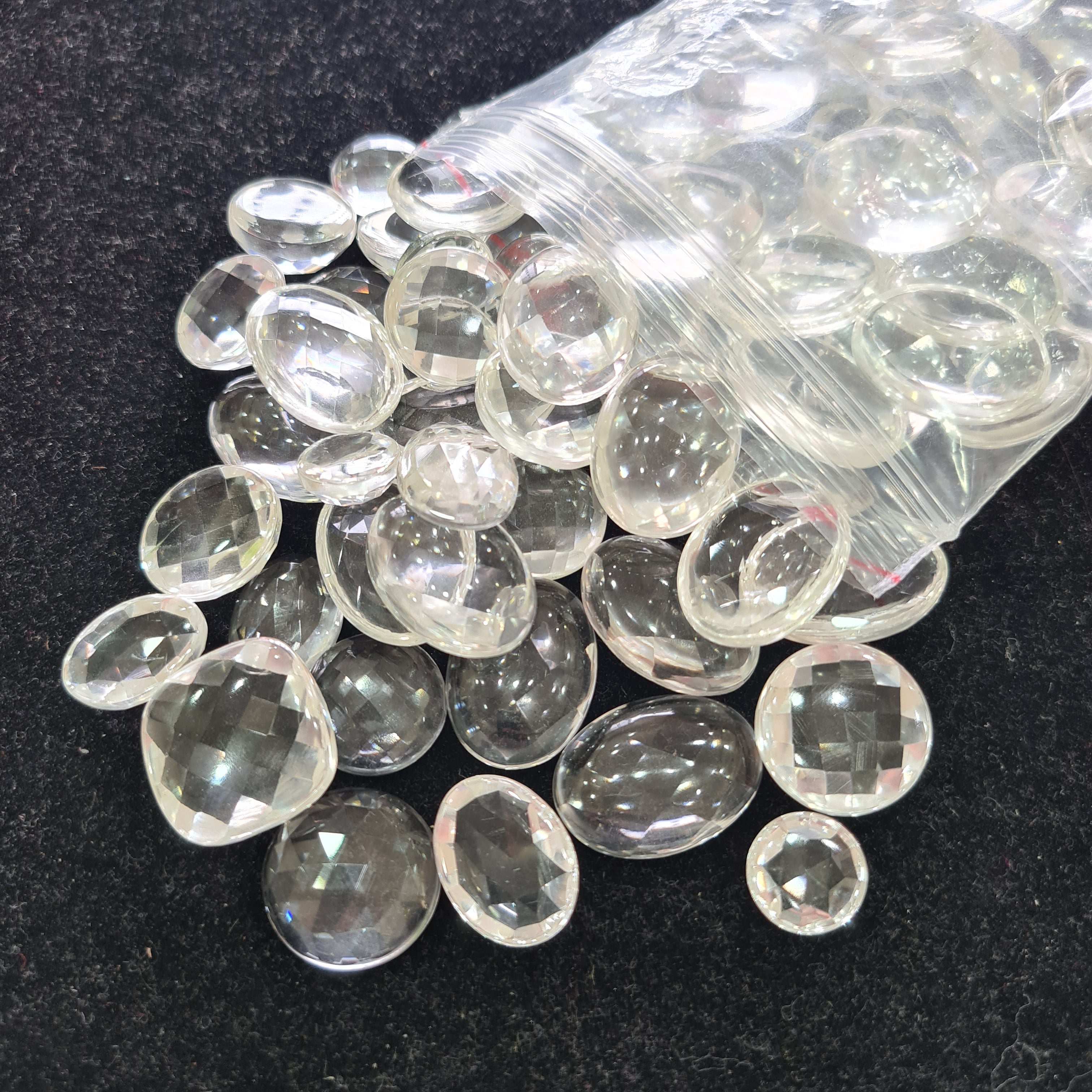 10 Pieces Natural Crystal Quartz Rosecut Gemstone Oval Shape |Size: 20x15mm to 25x18mm - The LabradoriteKing