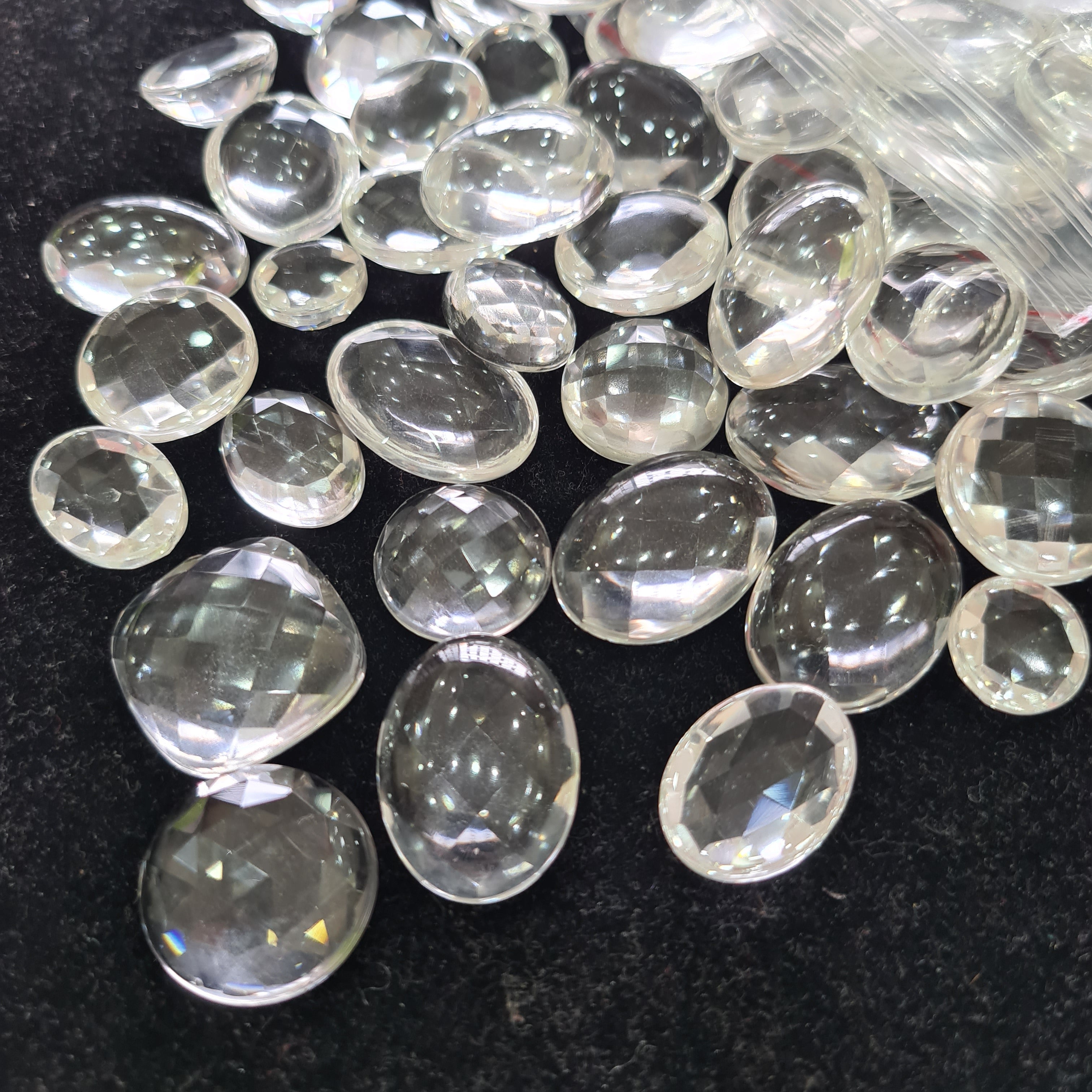 10 Pieces Natural Crystal Quartz Rosecut Gemstone Oval Shape |Size: 20x15mm to 25x18mm - The LabradoriteKing