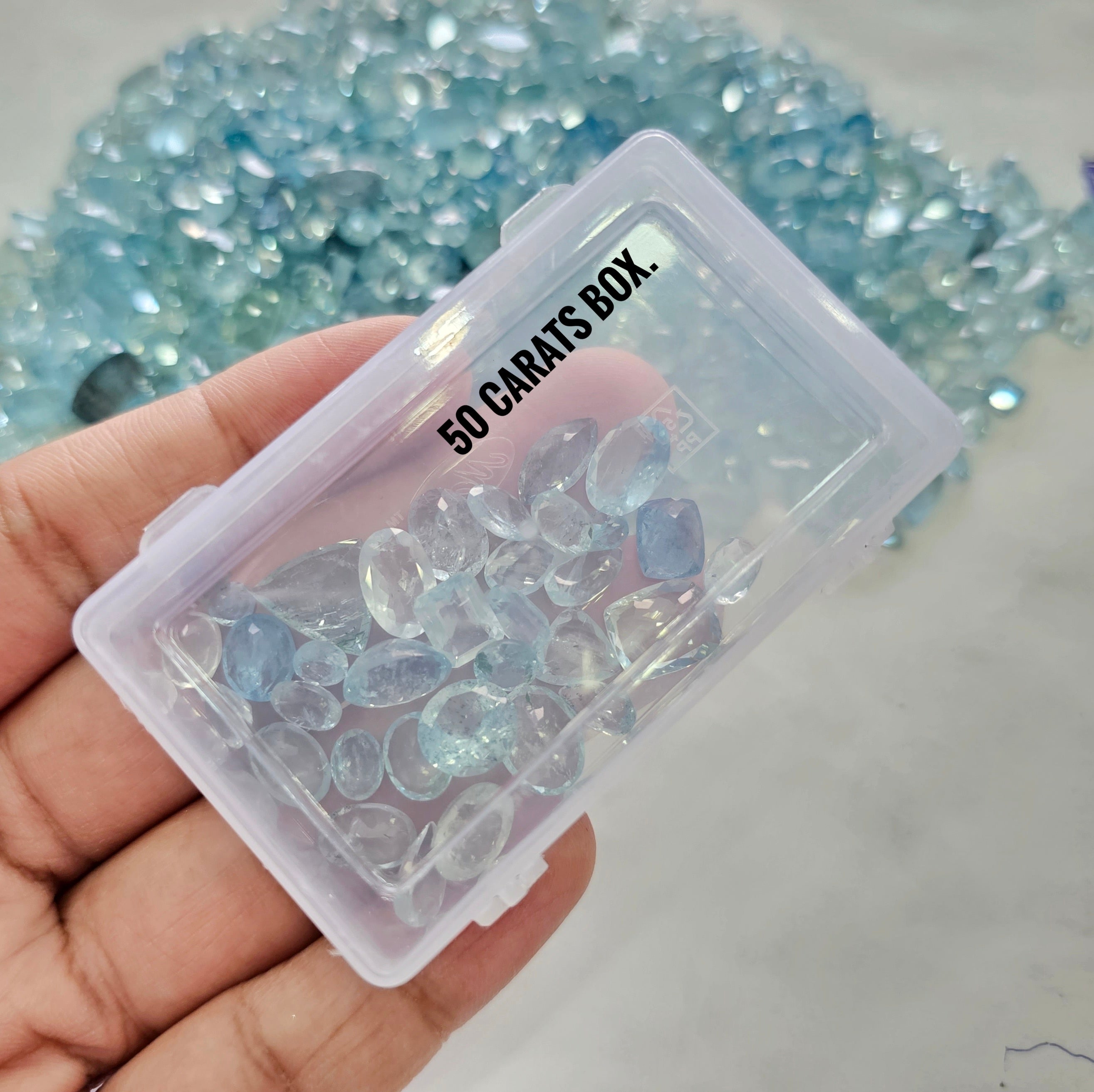 50 Carats of Natural Aquamarine Faceted | Size: 6-12mm | 30 Pcs - The LabradoriteKing