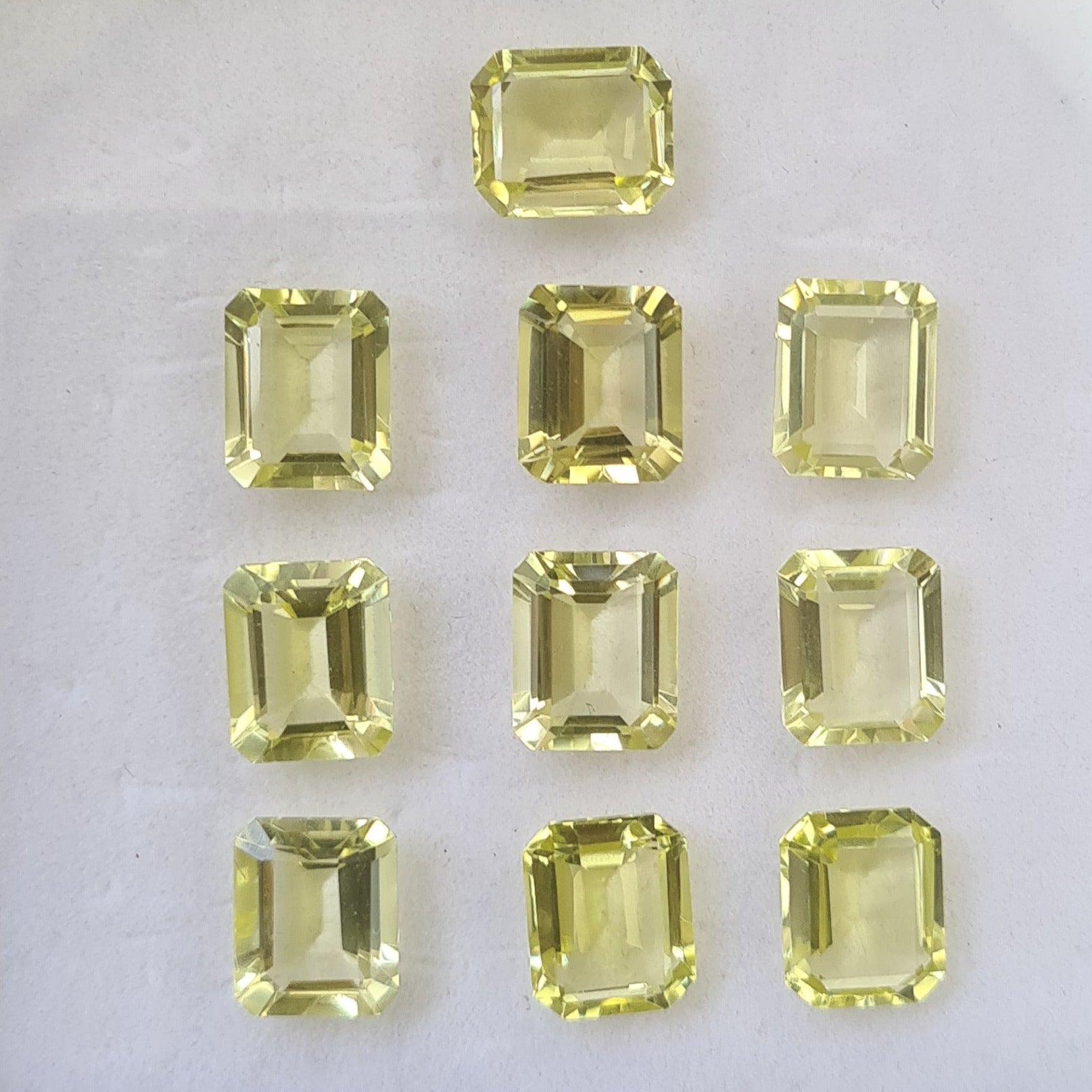 10 Pcs Natural Yellow Quartz Faceted Gemstone Rectangle Shape |  Size 12x10mm - The LabradoriteKing