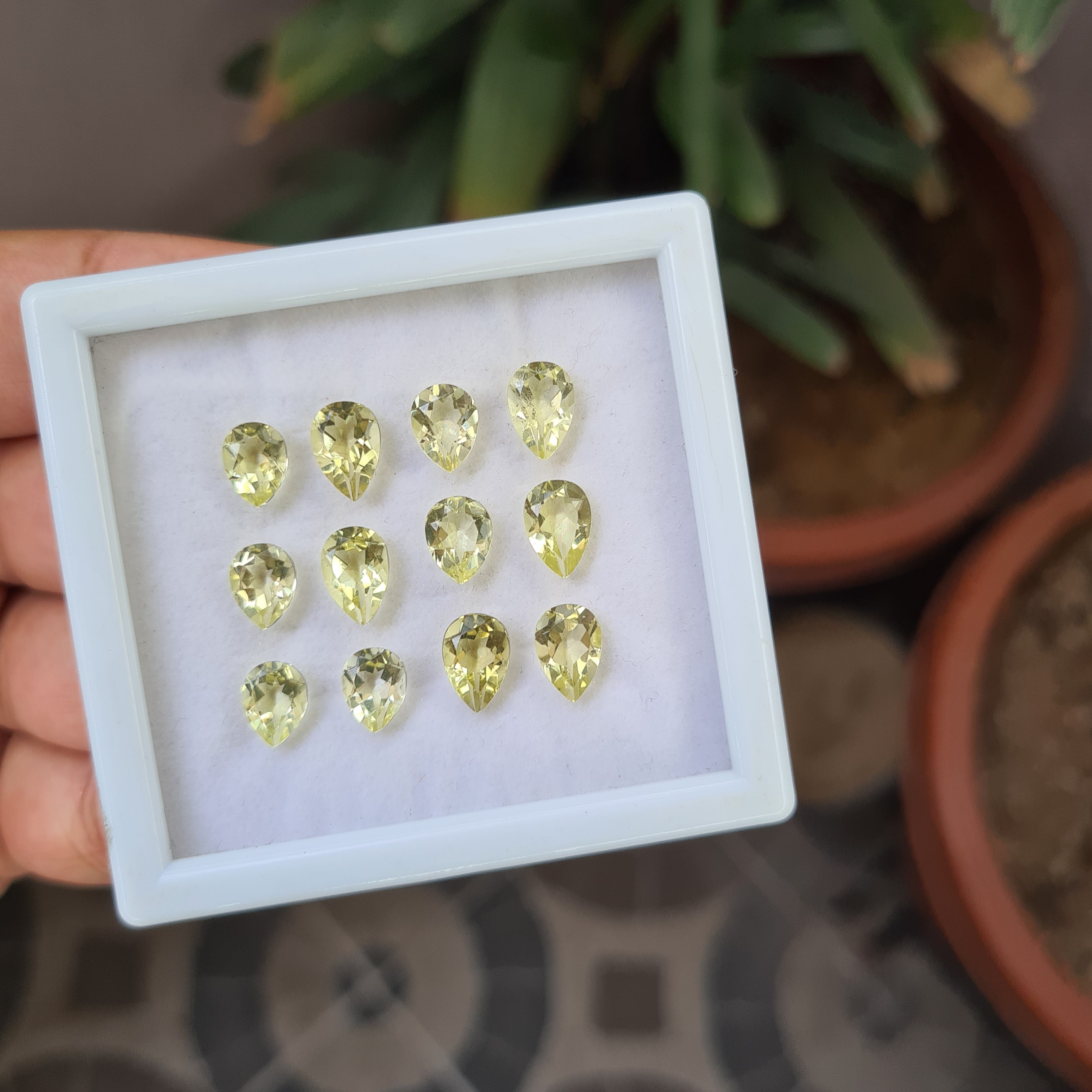 12 Pcs Natural Yellow Quartz Faceted Gemstone Pear Shape |  Size 9x6mm - The LabradoriteKing