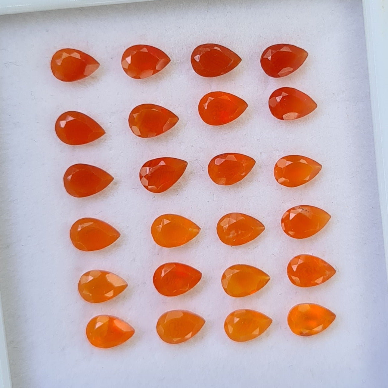 24 Pieces Natural Carnelian Faceted Gemstone Pear Shape |  Size 8x6mm - The LabradoriteKing