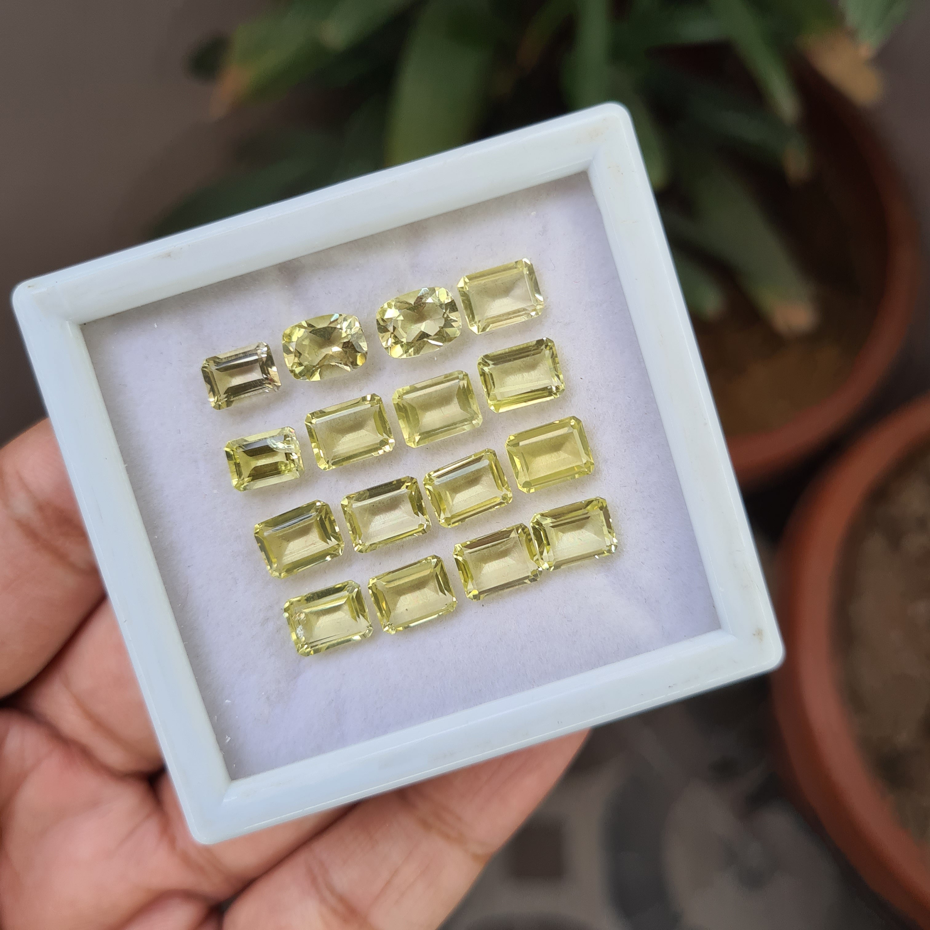 16 Pcs Natural Yellow Quartz Faceted Gemstone Rectangle Shape |  Size 8x6mm - The LabradoriteKing