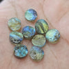 25 Pcs of Labradorites Raw Faced polished backs 8mm and 10mm - The LabradoriteKing