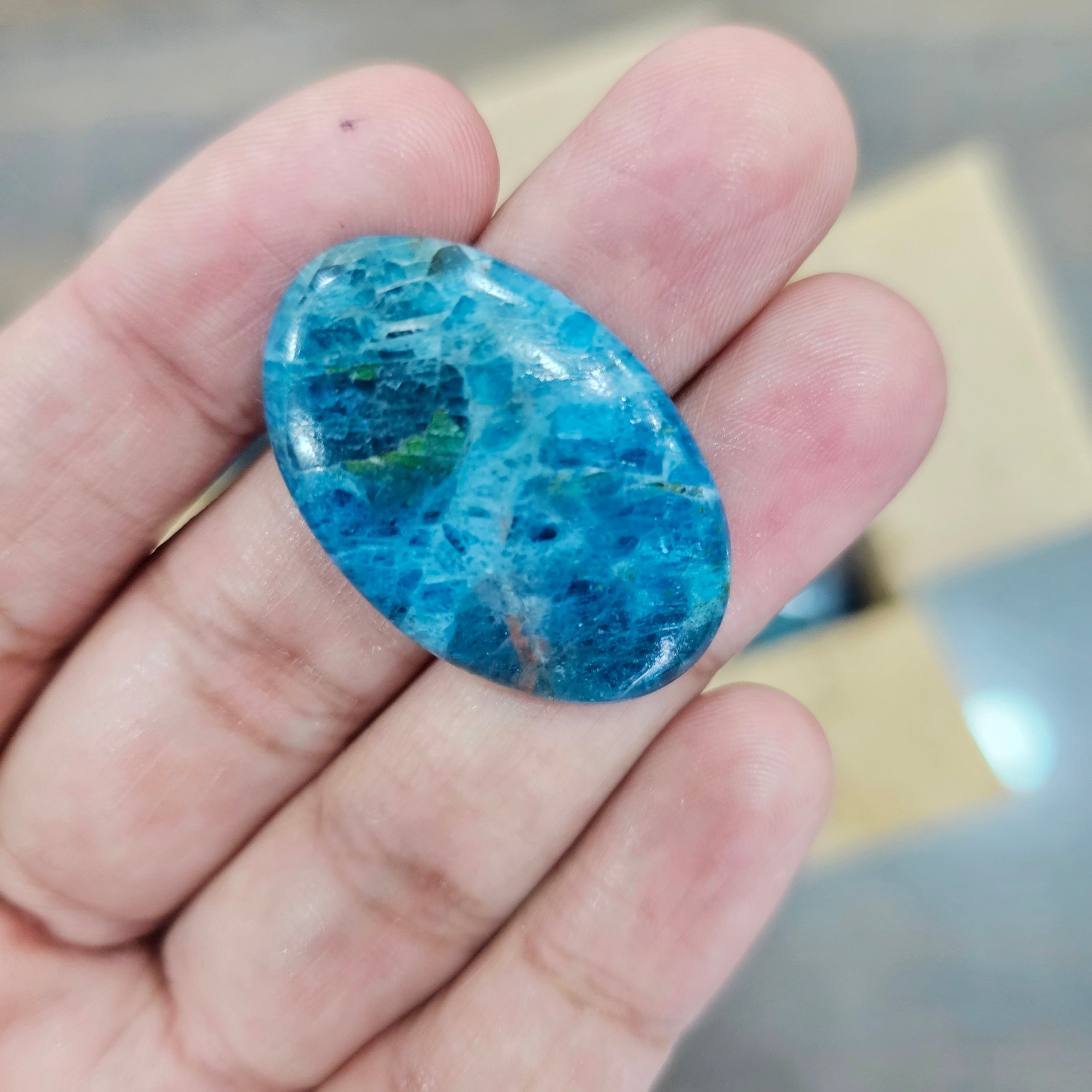 500 Grams of Apatite blue Cabochons | 1-3" Inches | 60 Pcs Approx - The LabradoriteKing