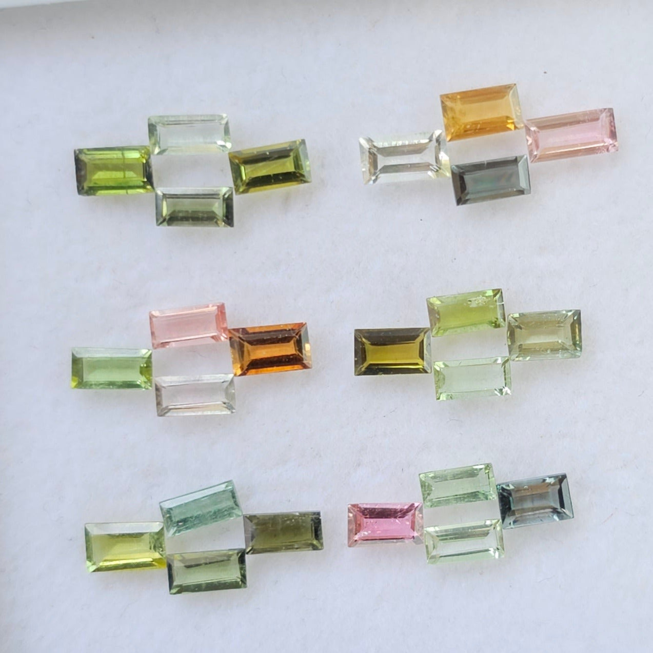 24 Pieces Natural Multi Tourmaline Faceted Gemstones Baguette Shape, 5-6mm - The LabradoriteKing