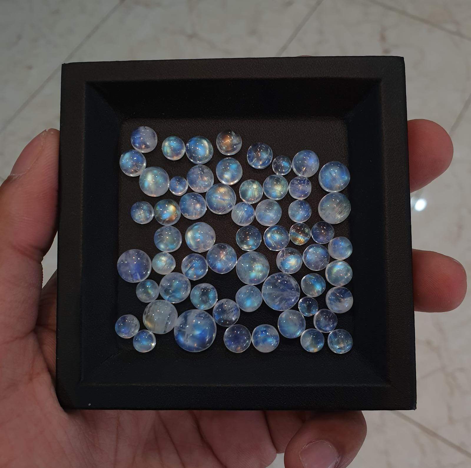 20pcs Moonstone Cabochons Round 6-10mm Lot - The LabradoriteKing