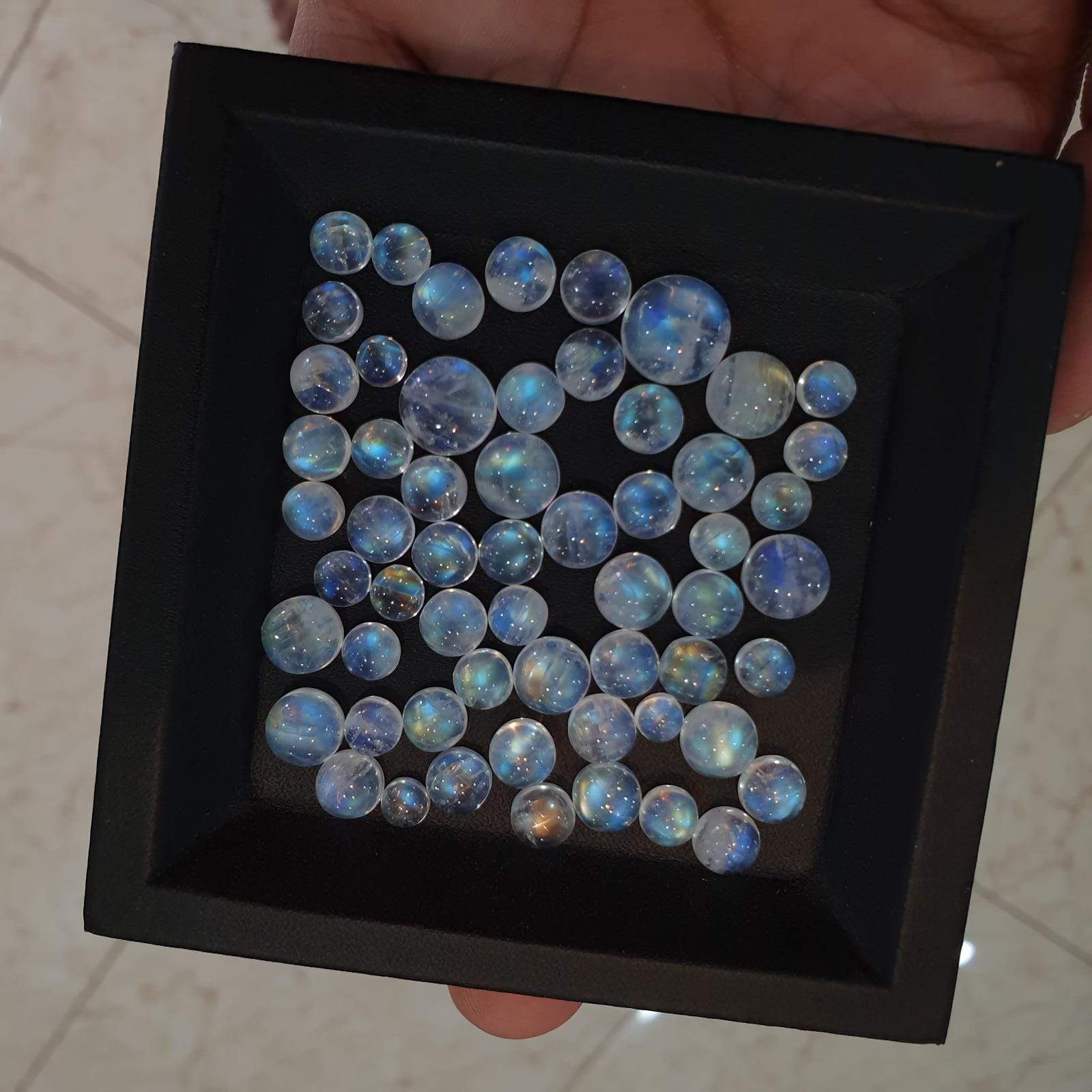 20pcs Moonstone Cabochons Round 6-10mm Lot - The LabradoriteKing