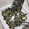 24 Pcs Green Tourmalines Slice Tri/Bi Colour Polished Slices | Flat On both side |  Untreated 6-10mm - The LabradoriteKing