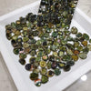 24 Pcs Green Tourmalines Slice Tri/Bi Colour Polished Slices | Flat On both side |  Untreated 6-10mm - The LabradoriteKing