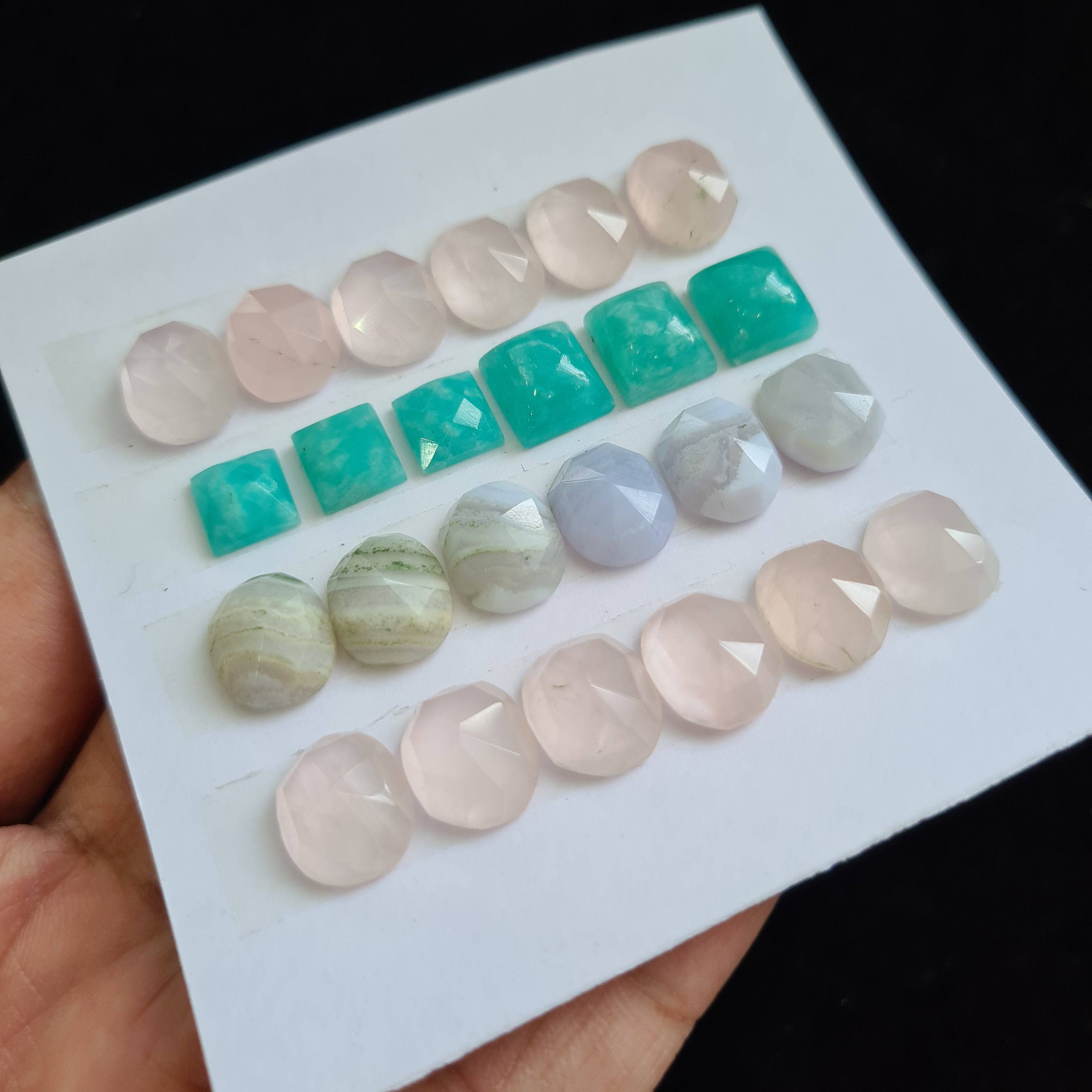 24 Pcs Natural Mix Rosecut Gemstones | Mix Shape, 8-12mm Size, - The LabradoriteKing