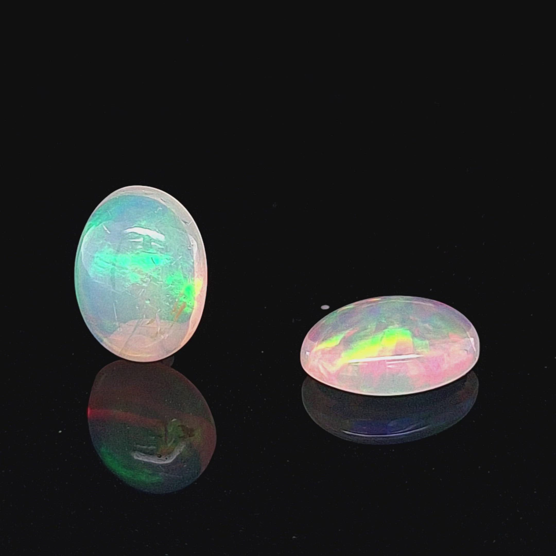 2 Pcs Natural Opal Cabochon 12x9mm |  Ethiopian Mined Untreated