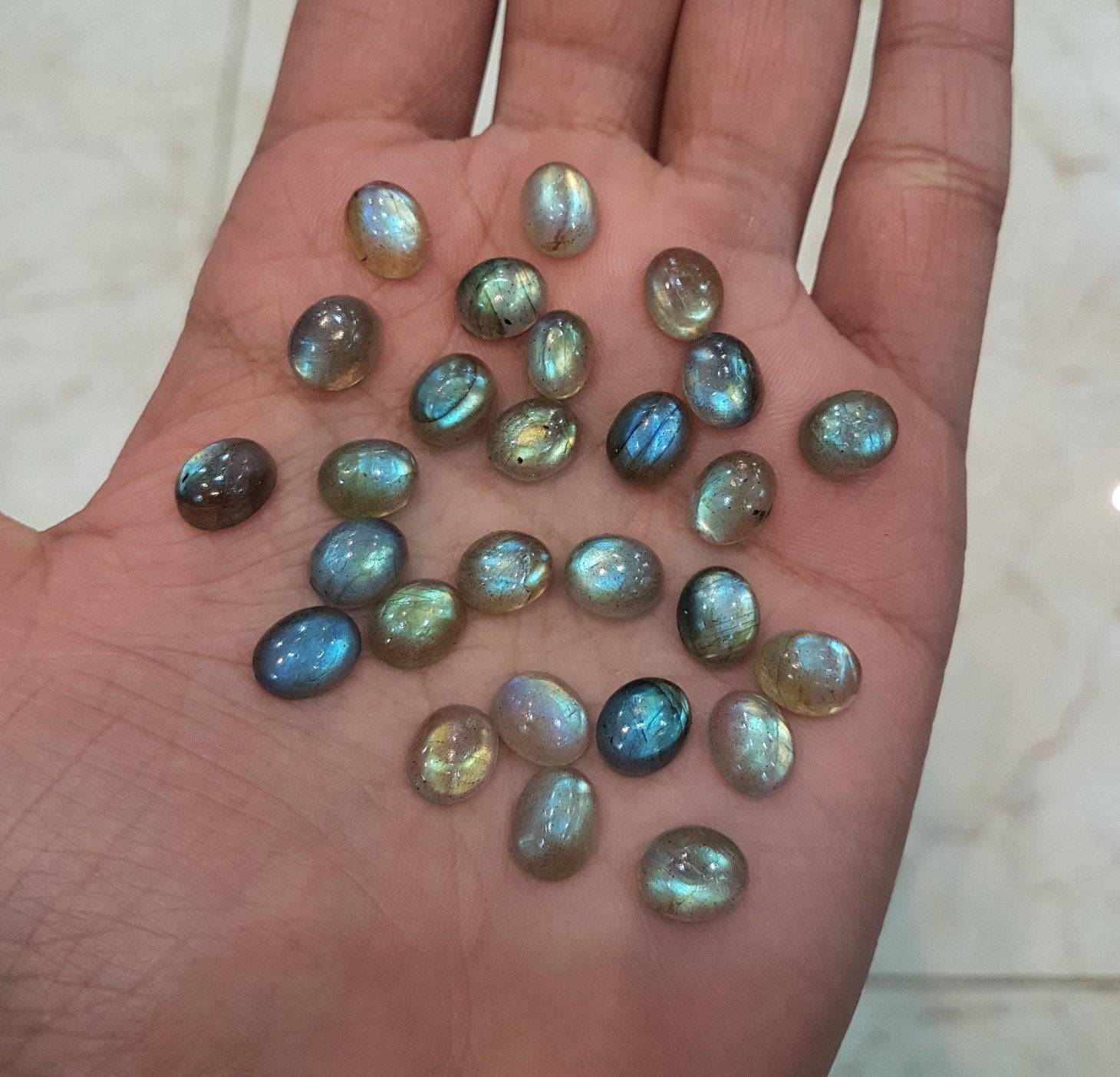 25 pcs Labradorite 8x6mm Ovals  Lot Calibrated - The LabradoriteKing