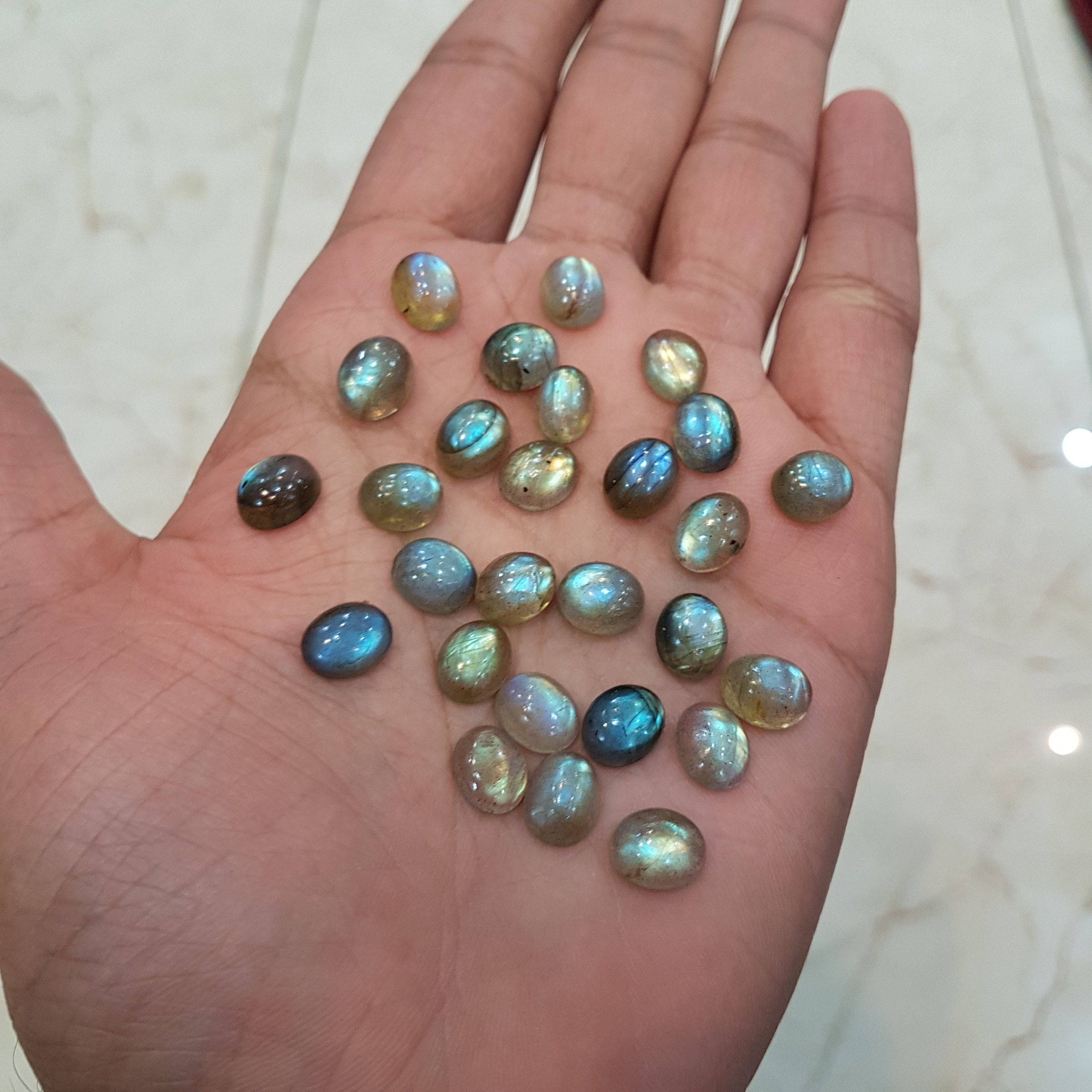 25 pcs Labradorite 8x6mm Ovals  Lot Calibrated - The LabradoriteKing