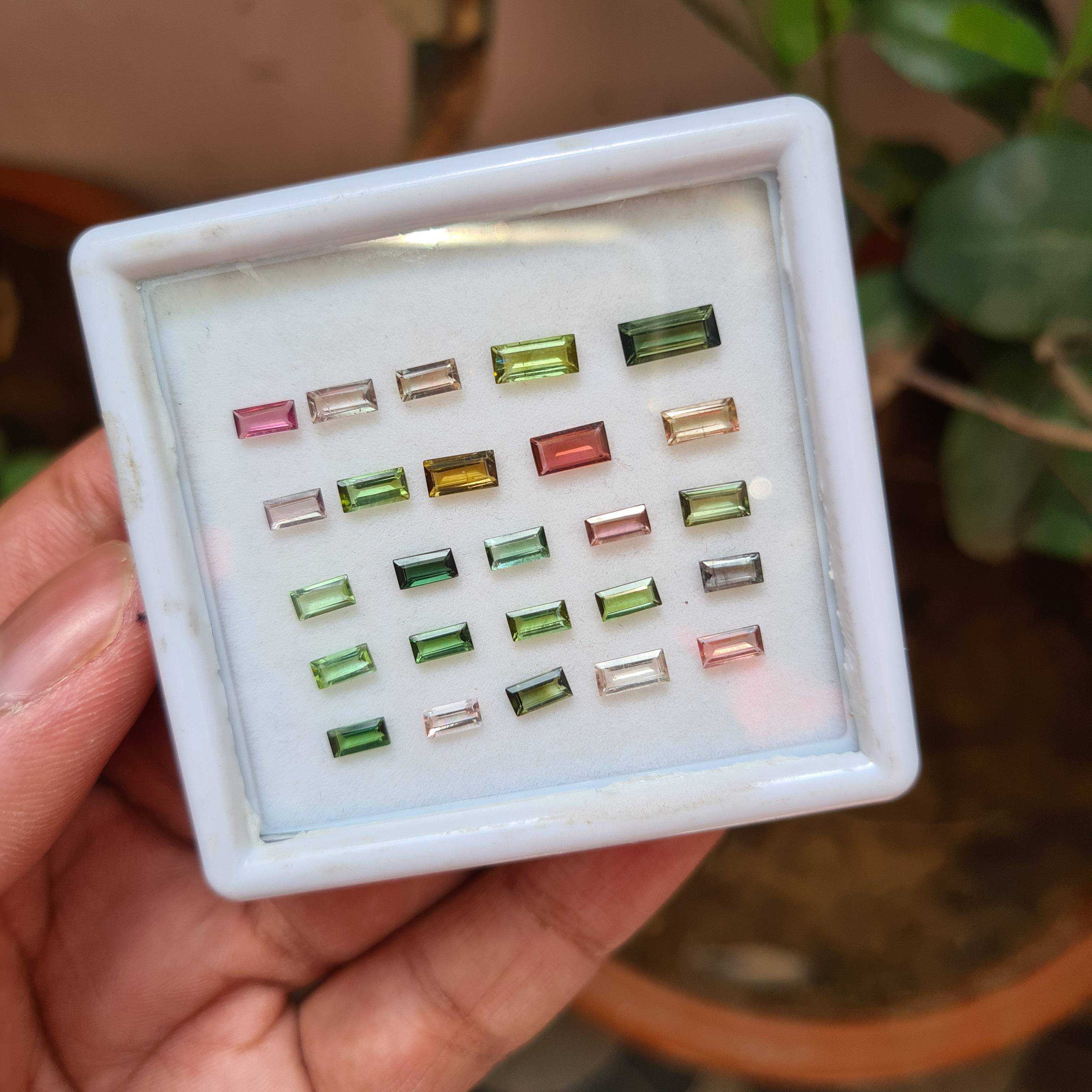 25 Pcs Natural Multi Tourmaline Faceted Gemstones Baguette Shape, 5-8mm - The LabradoriteKing