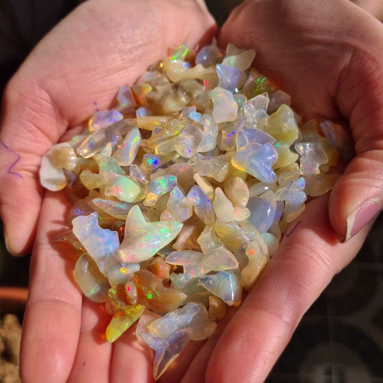 25 Pcs Natural Opal Polished Uneven tumbels | 8-16mm sizes - The LabradoriteKing