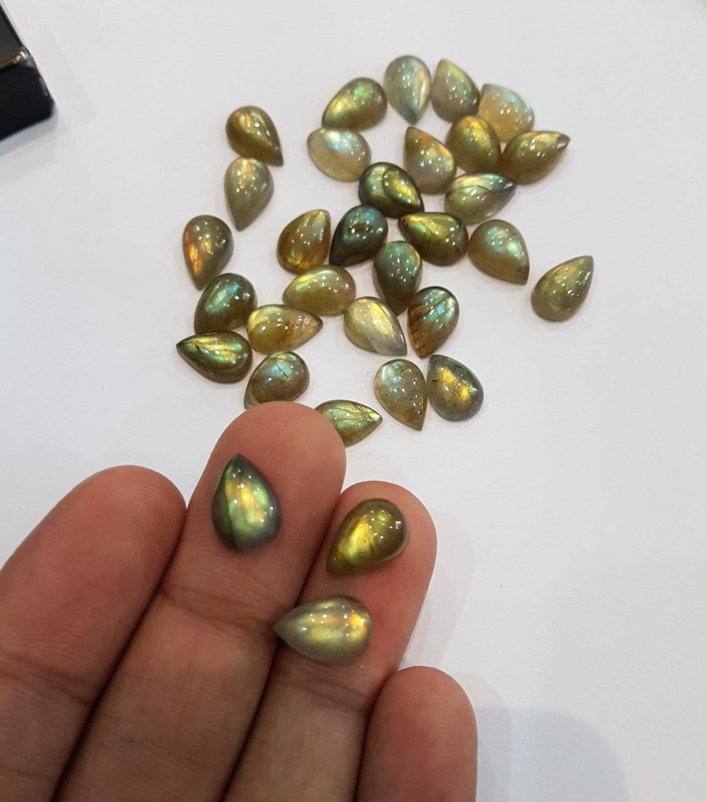 25pcs Of Labradorite TearDrops 12x8mm - The LabradoriteKing