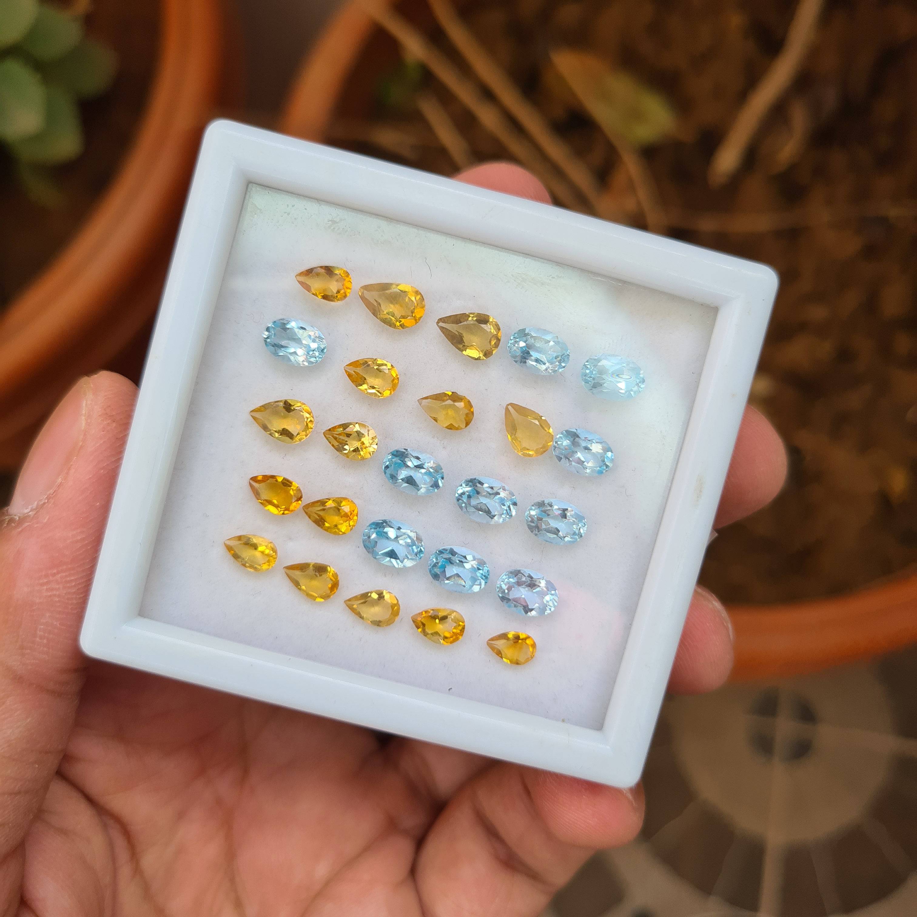 28 Pcs Natural Citrine Faceted Gemstone Mix Shape Size 4-7 mm - The LabradoriteKing