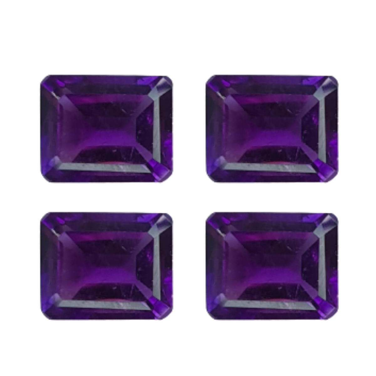 Natural Amethyst Faceted Gemstone I  Size 6-8mm, Shape: Rectangle - The LabradoriteKing