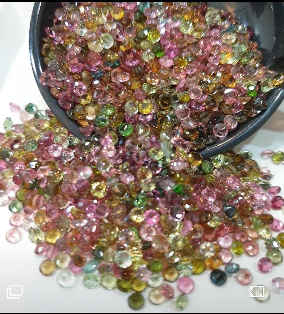 30/20 Pcs Natural Tourmalines Round Cut Multi Colour Random Pic | 3mm 4mm 5mm 6mm - The LabradoriteKing