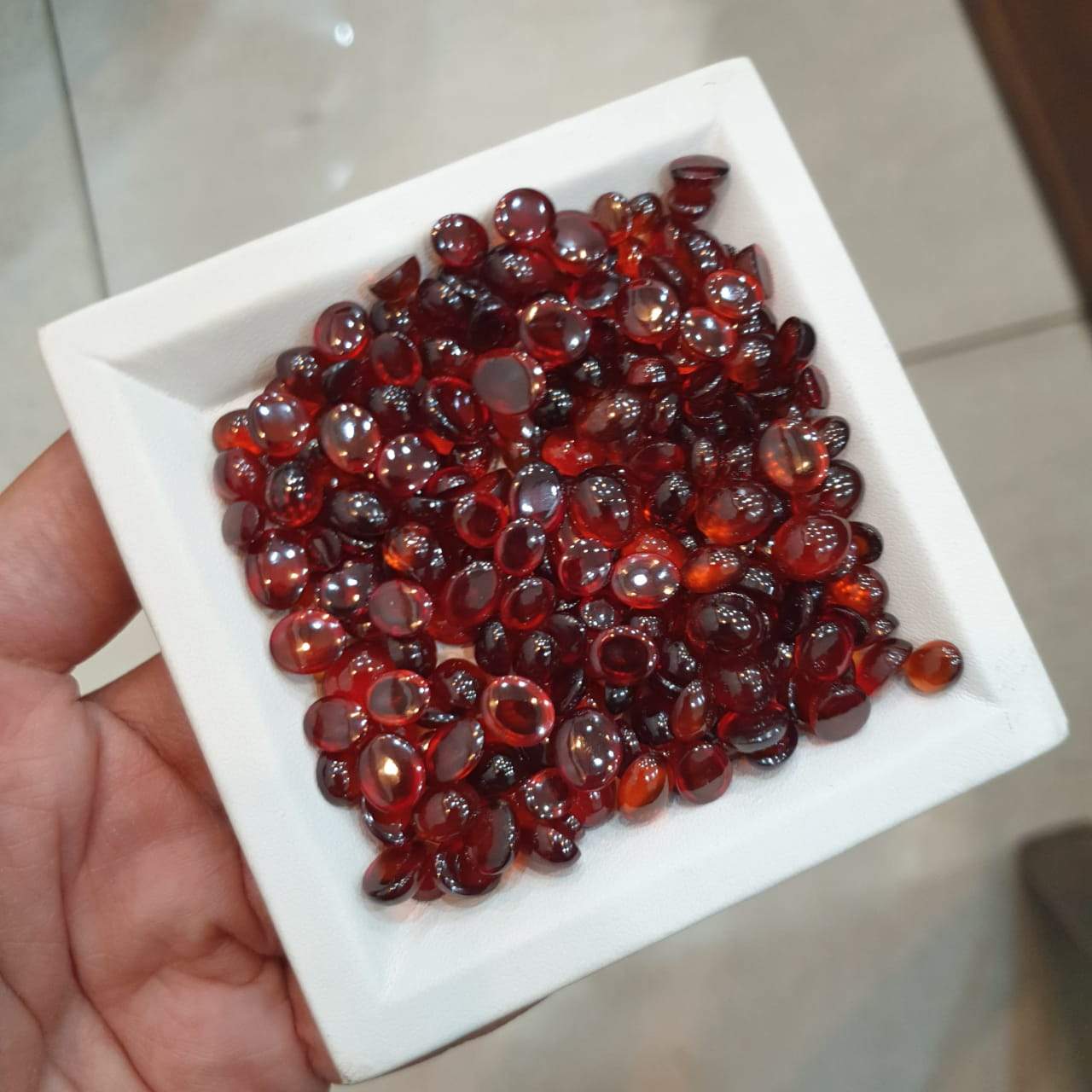 30 Pcs Garnet Hessonite Cabochons | 6-9mm Ovals | - The LabradoriteKing