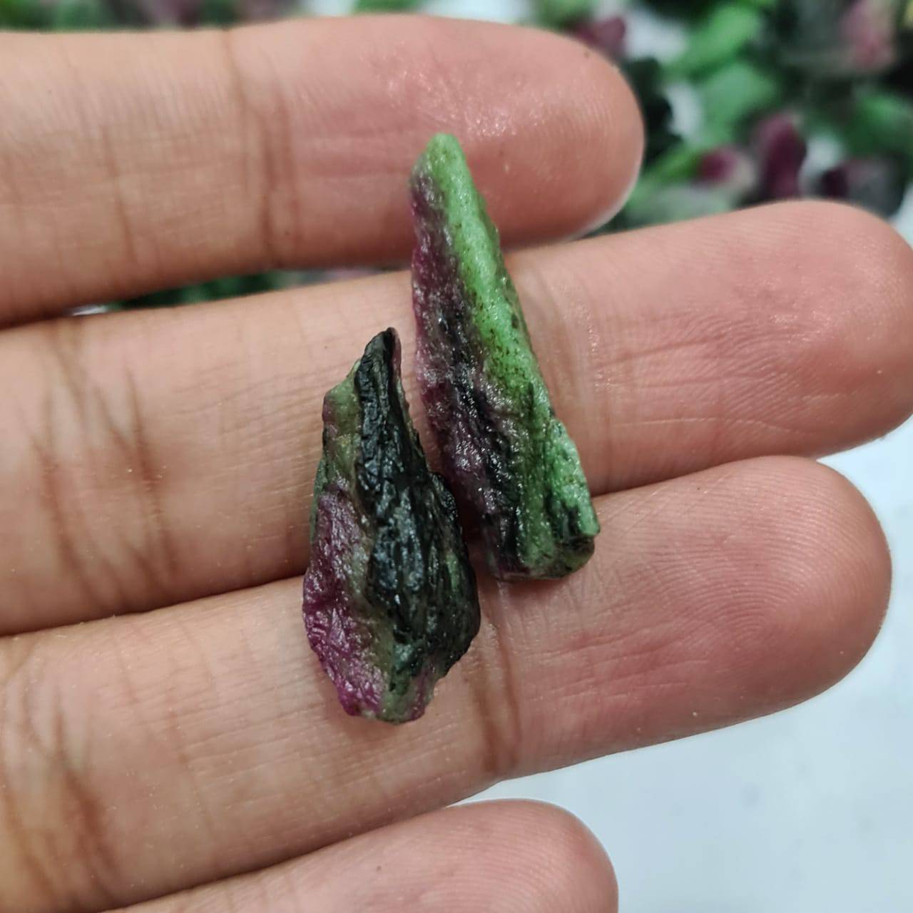 30  Pcs Ruby In zoisite Raw roughs | Natural Untreated Natural Ruby - The LabradoriteKing