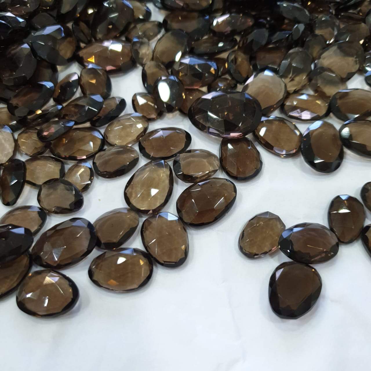 30 Pcs Smoky Quartz Rosecuts | 12-20mm Size | Flawless - The LabradoriteKing