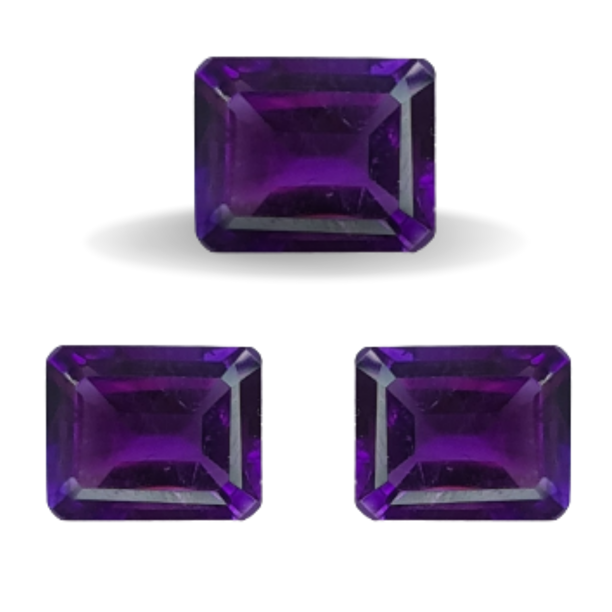 Natural Amethyst Faceted Gemstone I  Size 6-8mm, Shape: Rectangle - The LabradoriteKing