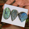 3Pcs Natural Labradorite Carved High Quality Gemstones 37-43mm - The LabradoriteKing