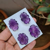 4 Pcs Natural Amethyst Flower Carved Gemstones | Fancy Shape, 28-31mm Size, - The LabradoriteKing