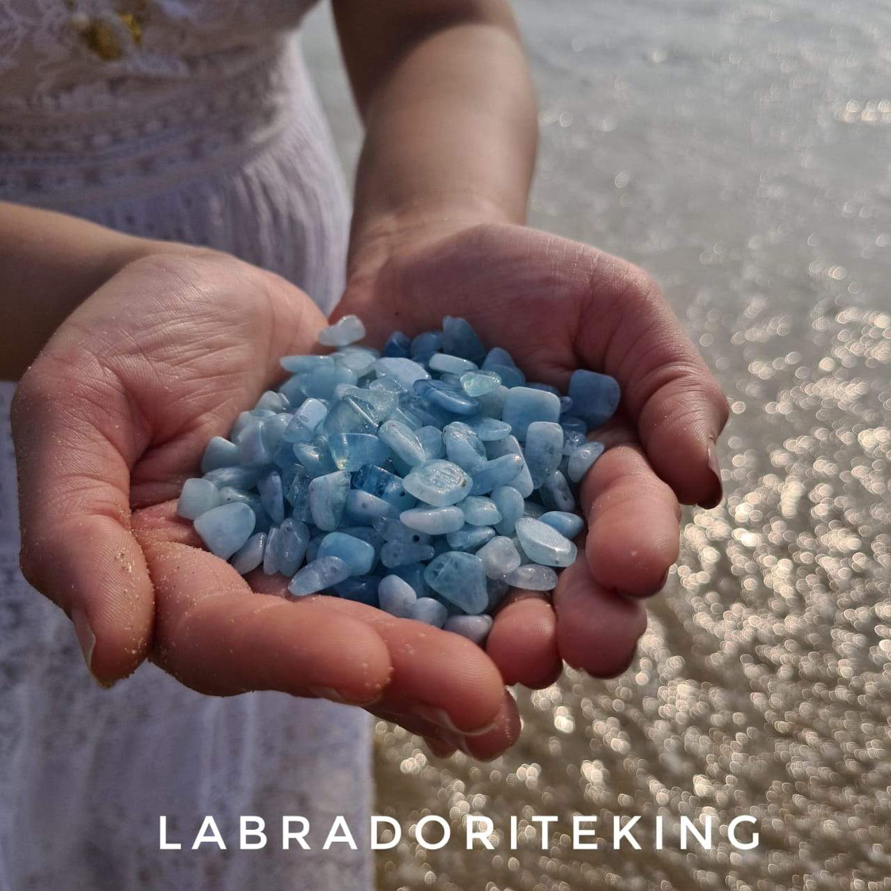 45 Pcs of Aquamarine Polished Unshapes | Top Drilled - The LabradoriteKing