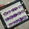 Load and play video in Gallery viewer, 15 Pcs Natural Concave cut Amethyst Faceted Gemstone Size 11-17mm Mix Shape