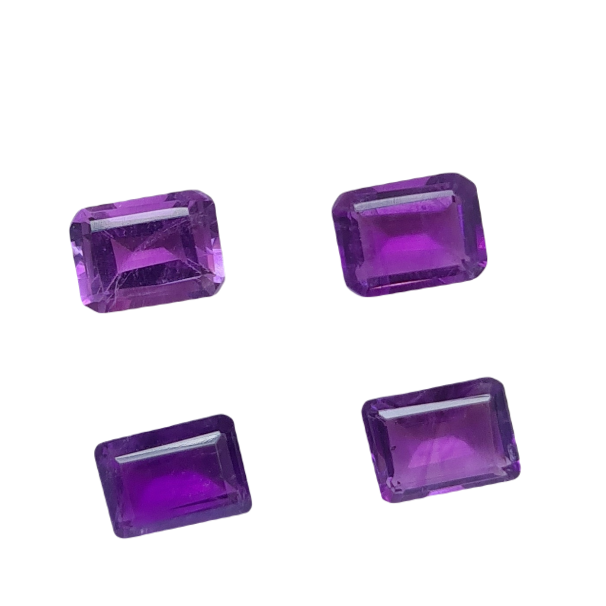 Natural Amethyst Faceted Gemstone I  Size 6-8mm, Shape: Rectangle - The LabradoriteKing