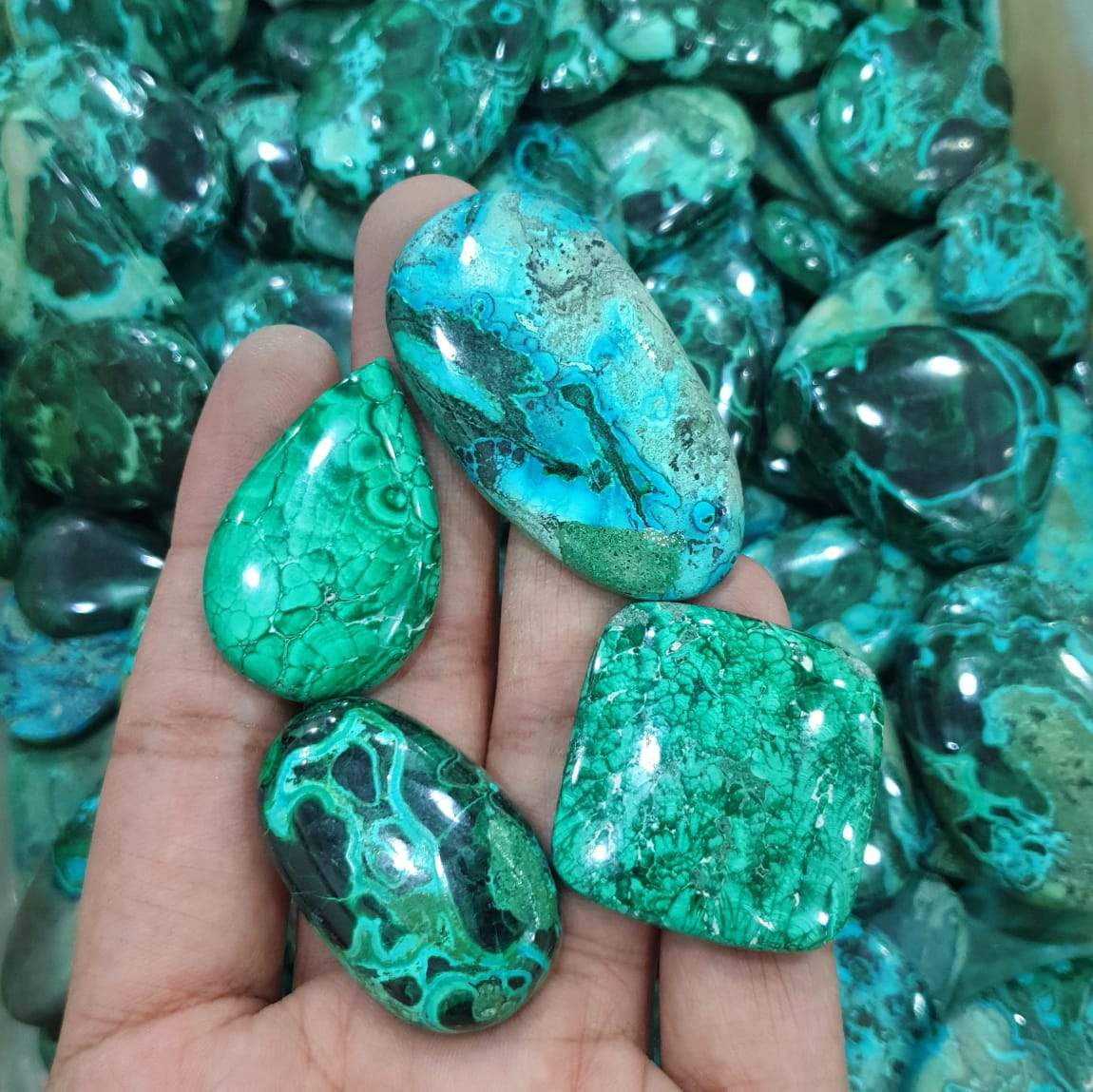 5 Pcs Chrysocolla Malachite| Intuitively Picked Untreated - The LabradoriteKing