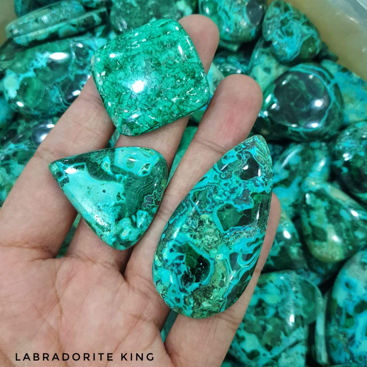 5 Pcs Chrysocolla Malachite| Intuitively Picked Untreated - The LabradoriteKing