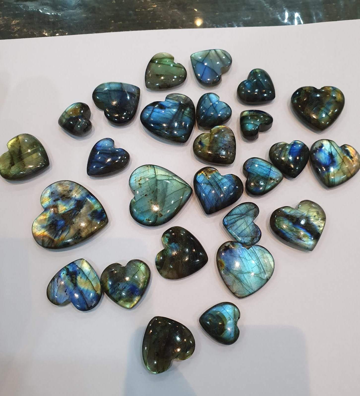 5 Pcs Natural Labradorite Hearts Well Polished - The LabradoriteKing