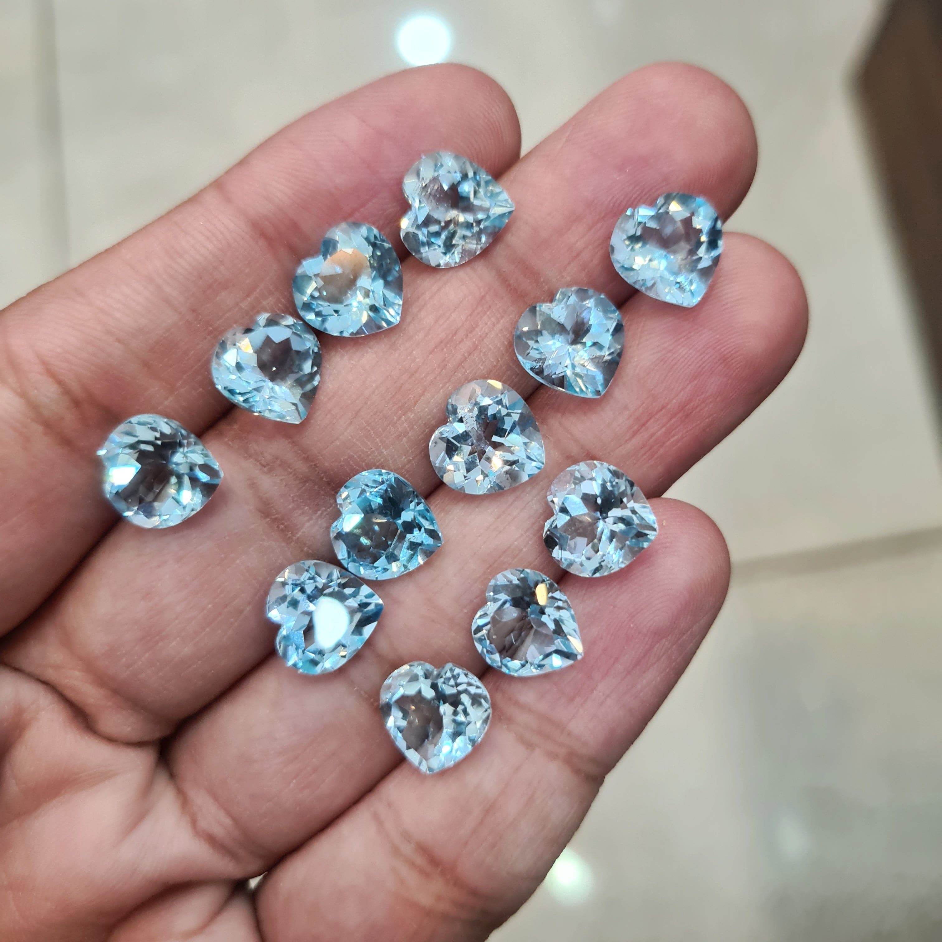 5 Pcs of Natural Blue Heart Big Size  10mm - The LabradoriteKing