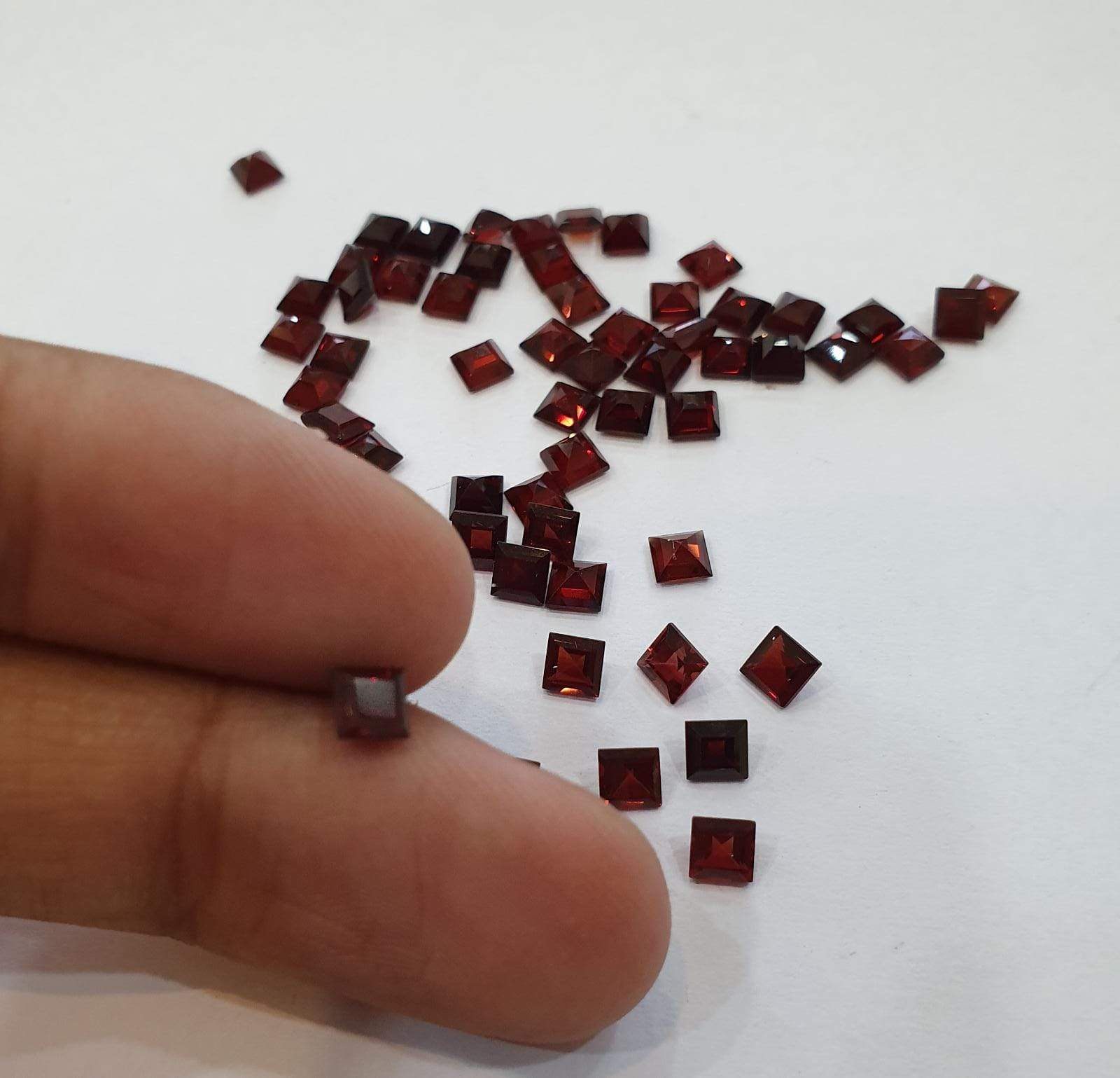 50 Pcs Natural Garnets Princess Cut 2mm - The LabradoriteKing