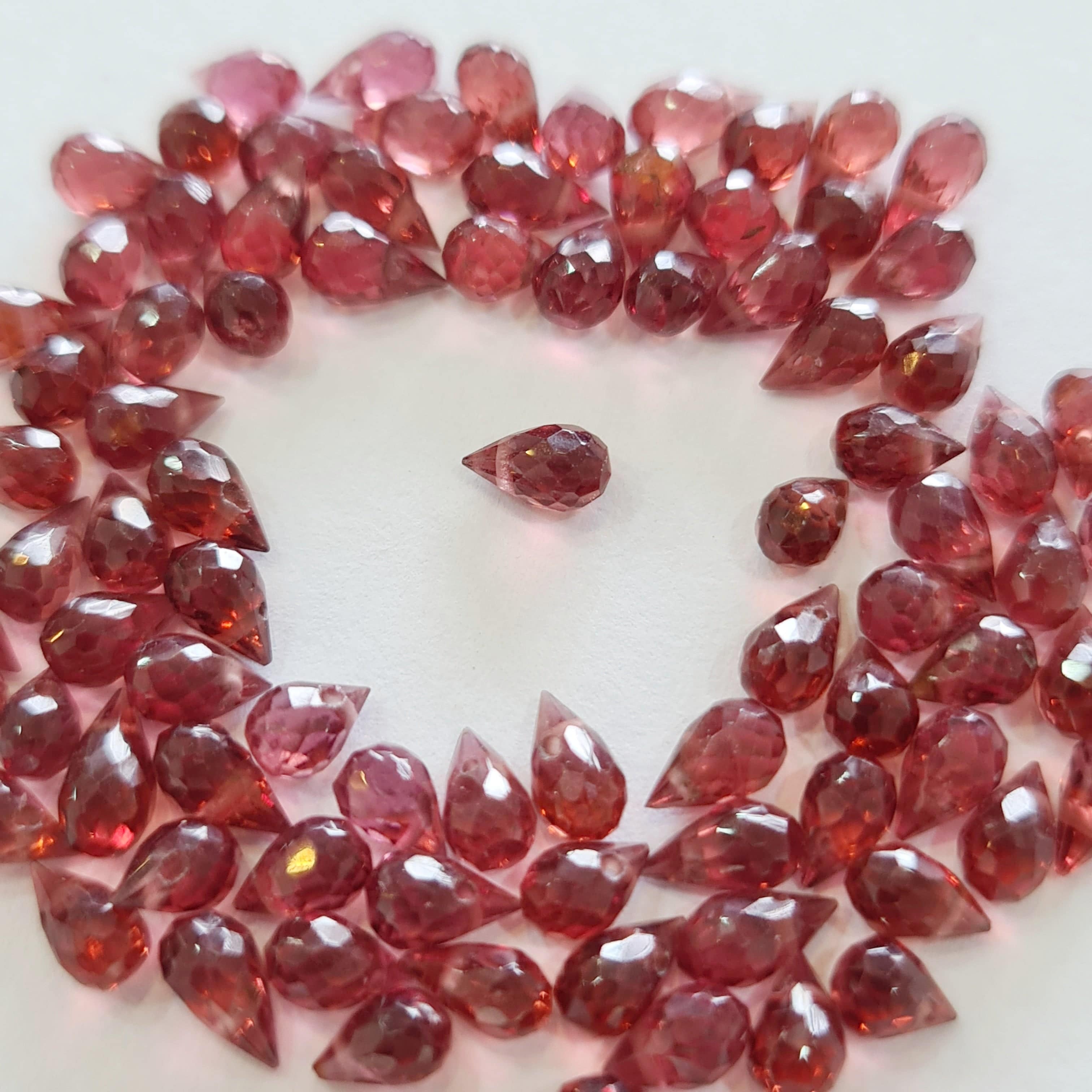 50 Pcs of Natural Garnet Faceted Gemstone | Size: 5x3mm - The LabradoriteKing