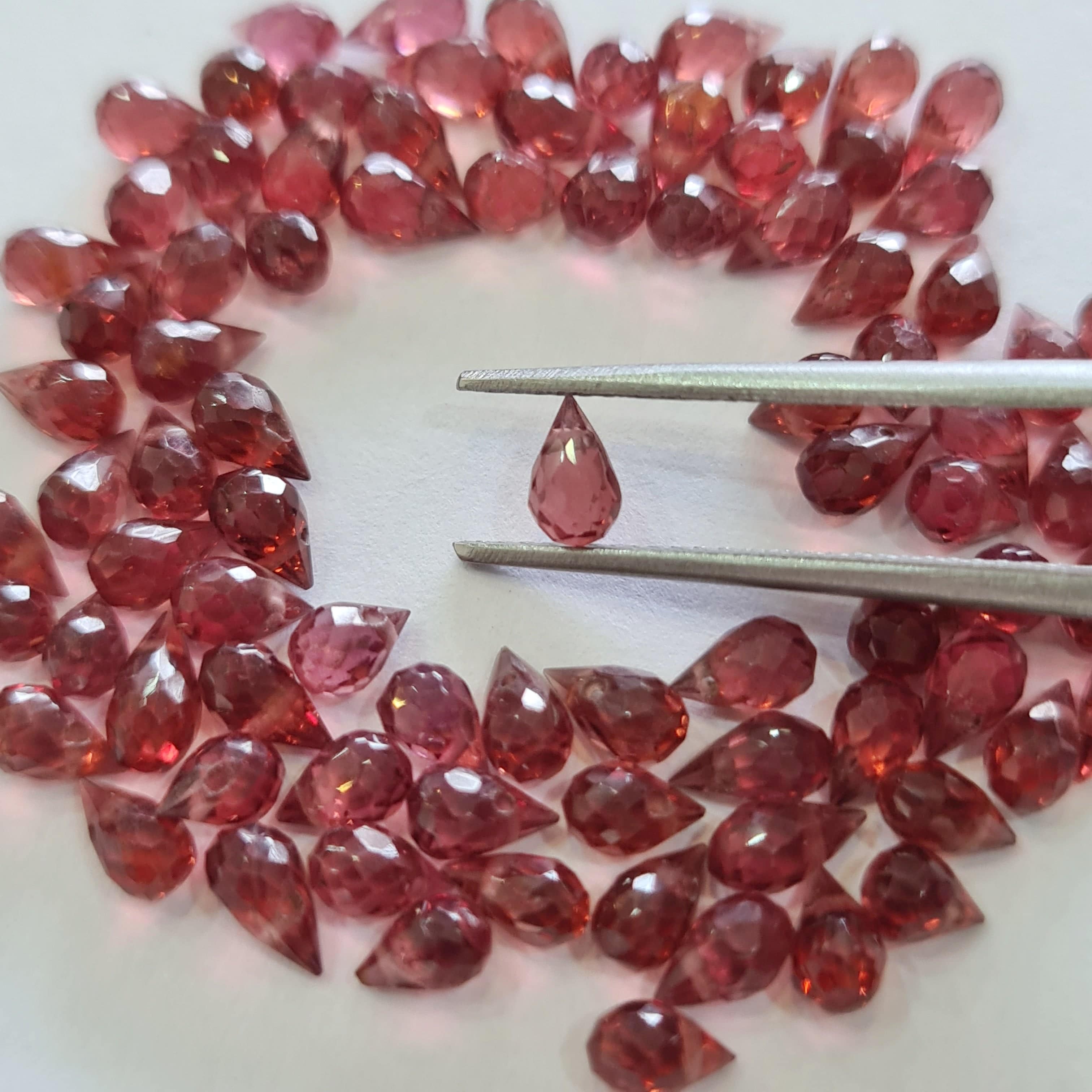 50 Pcs of Natural Garnet Faceted Gemstone | Size: 5x3mm - The LabradoriteKing