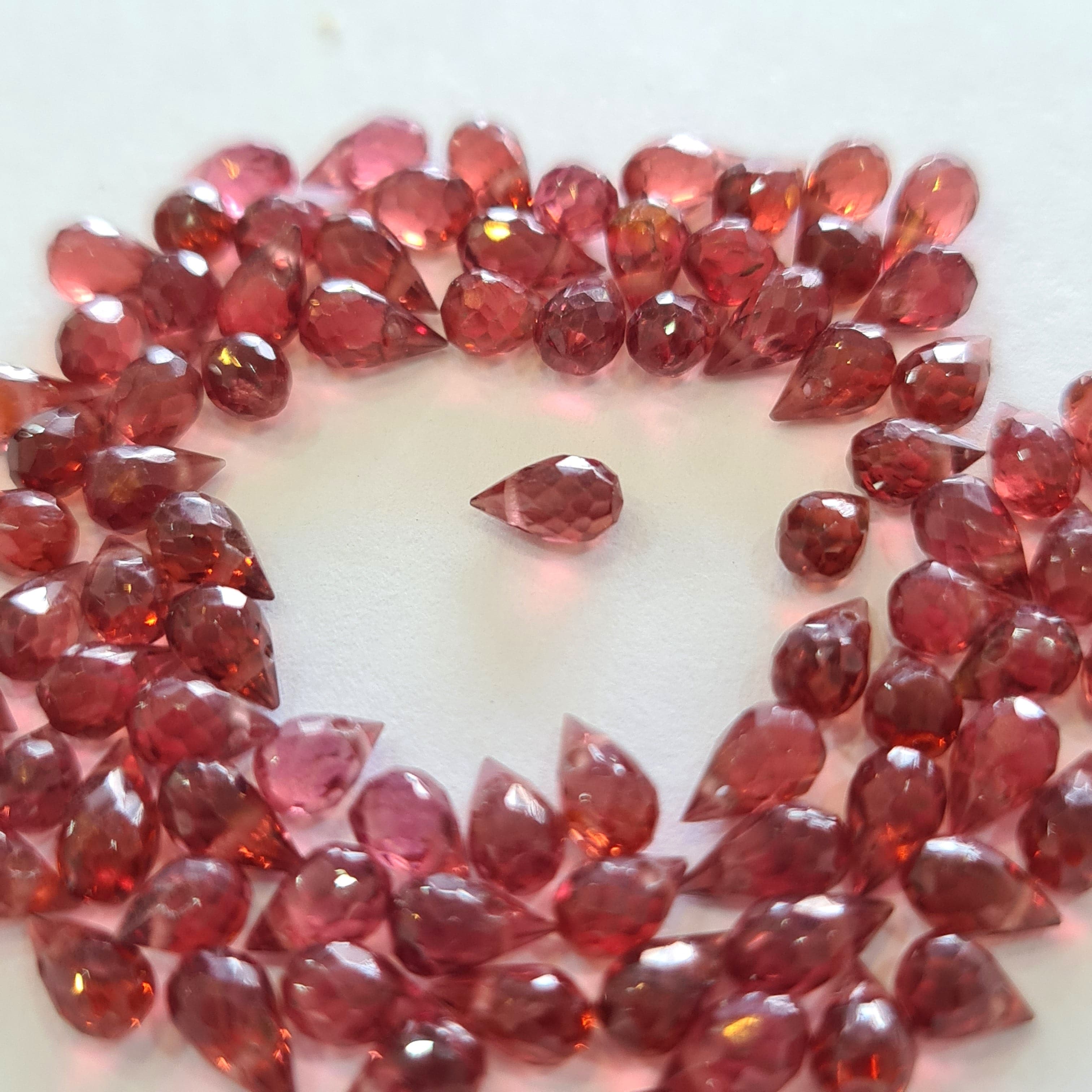 50 Pcs of Natural Garnet Faceted Gemstone | Size: 5x3mm - The LabradoriteKing